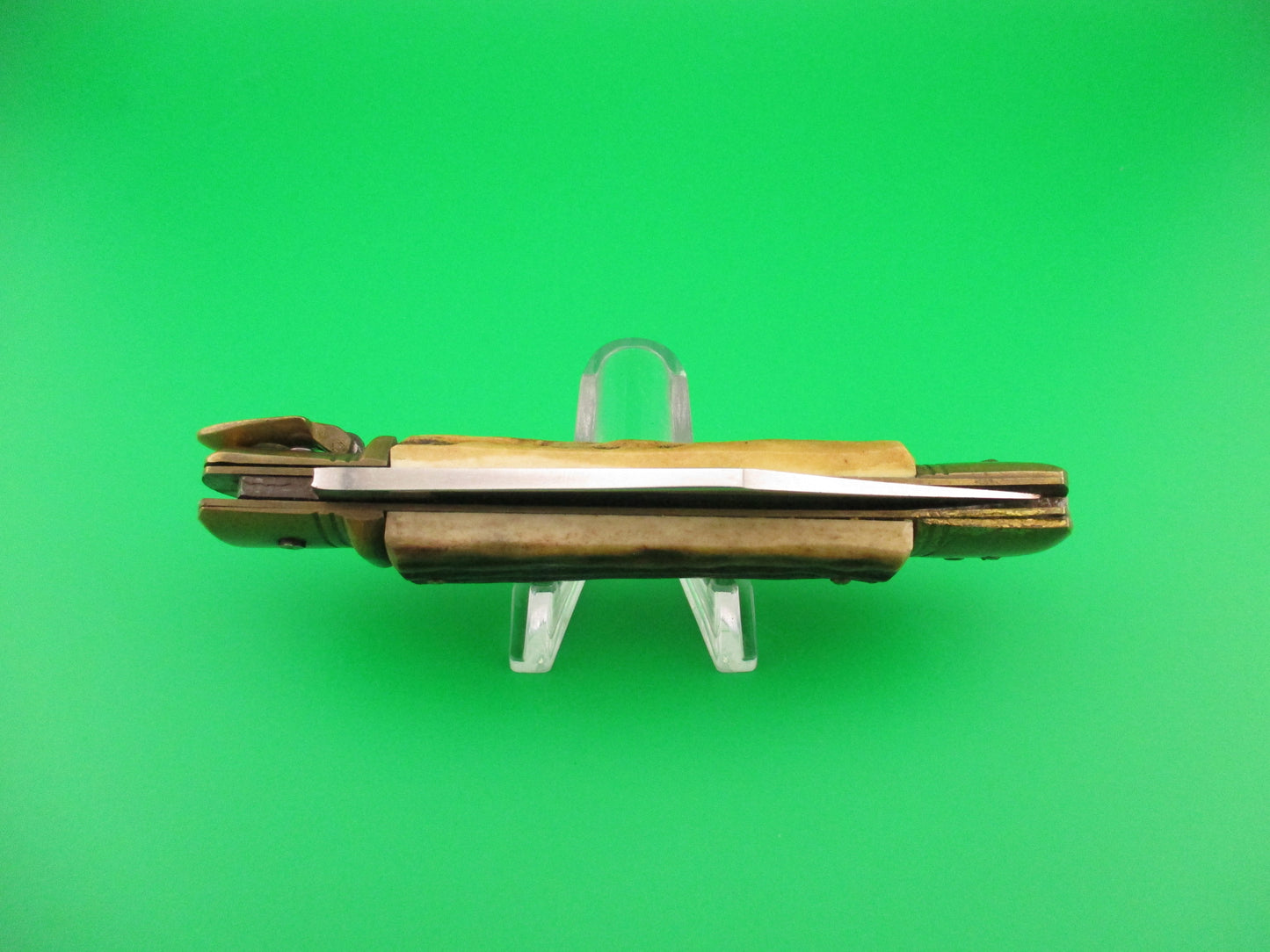 EDGECO STAINLESS 20cm Italian Lever Stag Vintage automatic knife