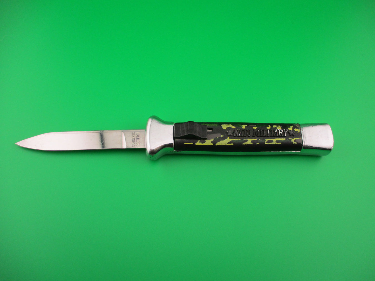 STAINLESS ROSTFREI 21cm Camouflage OTF DA Chrome Chef's Hat bolsters automatic knife