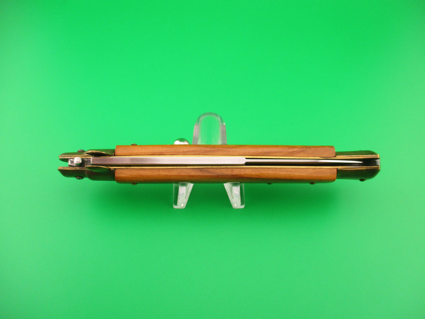 AB STILETTO ITALY 28cm Italian Swivel bolster Bayonet Wood & Brass automatic knife