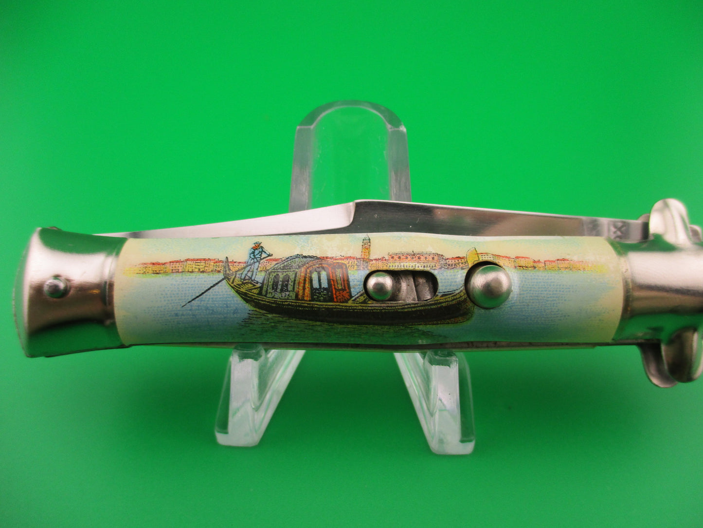 INOX 18cm Italian Tourist Venice Gondola switchblade knife