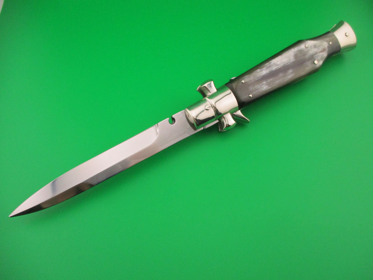 AGA CAMPOLIN ITALY 29cm Italian BLACK WIDOW Fulcrum Wasp Square button automatic knife
