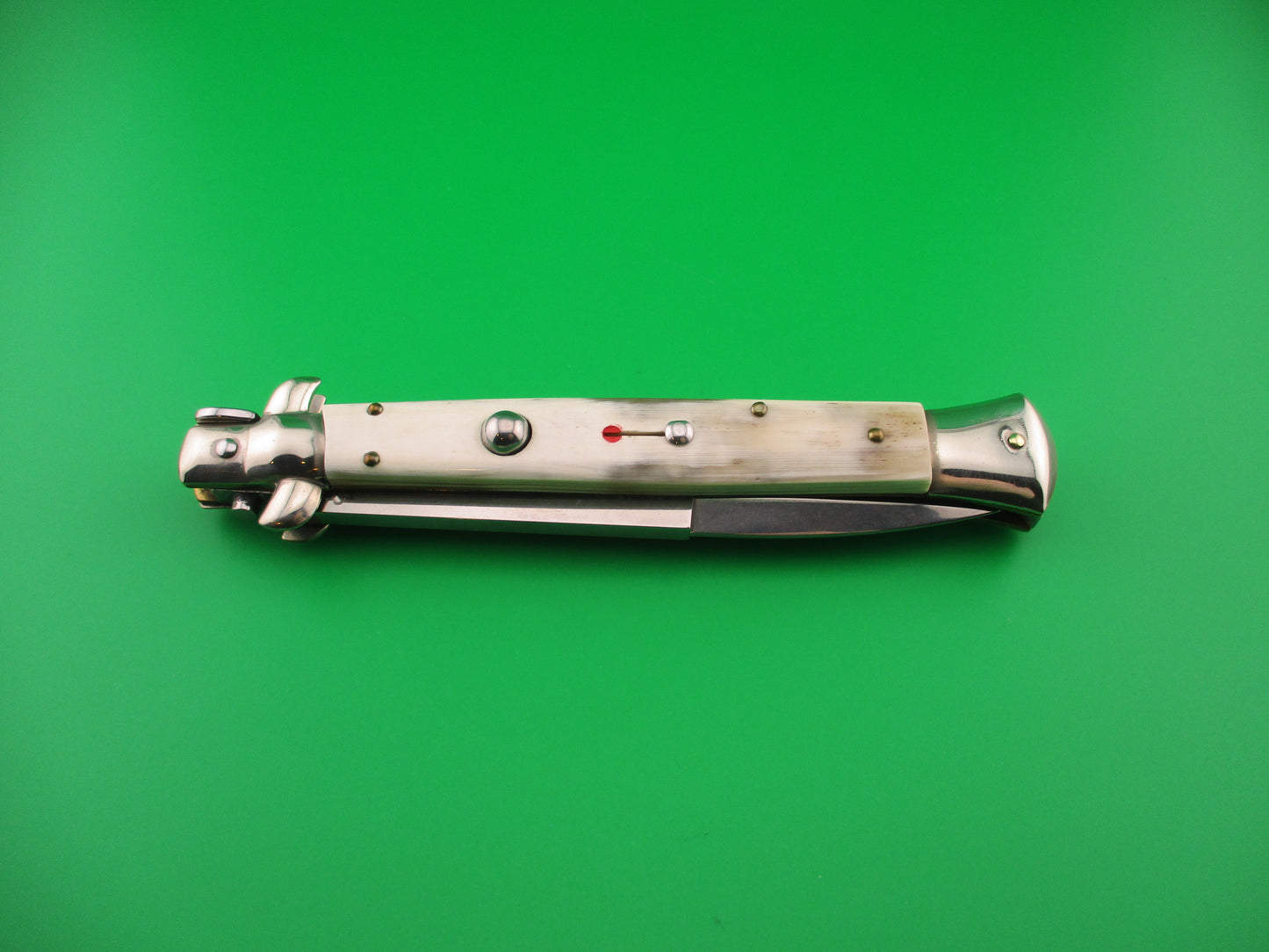 Walts LATAMA Cat 28cm Italian Stiletto Bayonet Blade Honey Cream switchblade