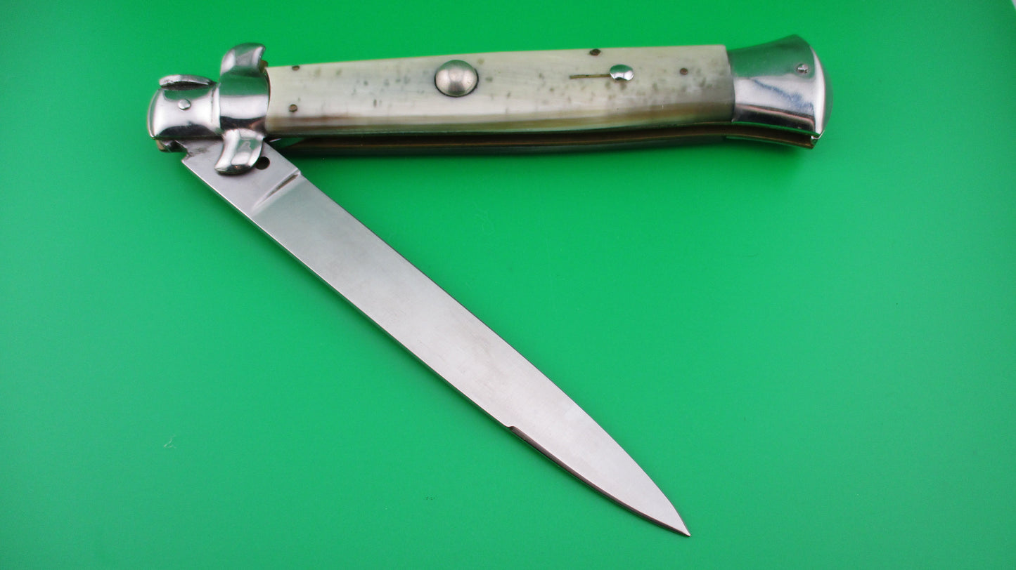 z ROSTFREI ITALY 38cm Italian Stiletto Vintage 1980s Light honey horn automatic knife