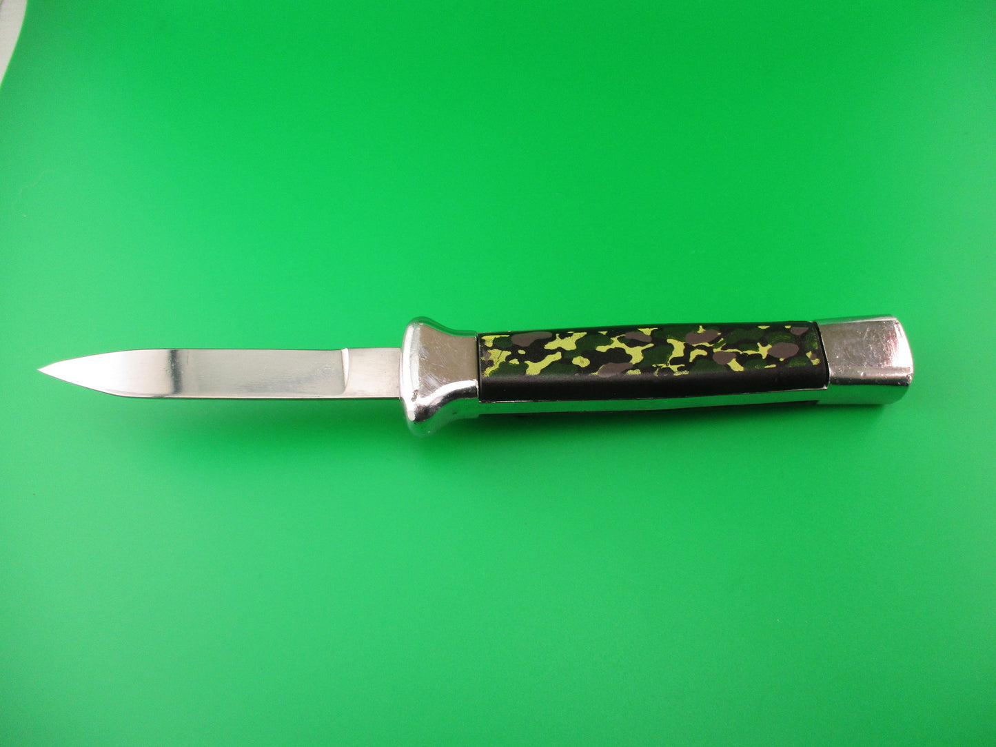 STAINLESS ROSTFREI 21cm Camouflage OTF DA Chrome Chef's Hat bolsters automatic knife