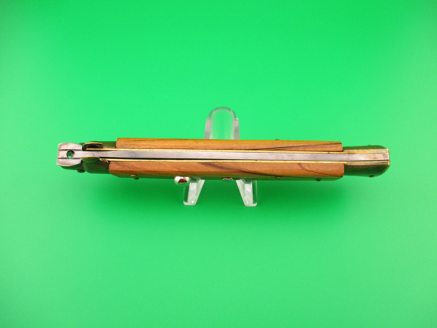 AB STILETTO ITALY 28cm Italian Swivel bolster Bayonet Wood & Brass automatic knife