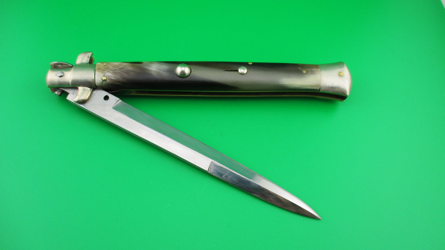 M ITALY INOX 33cm Italian Picklock Horn Vintage 1950s automatic knife