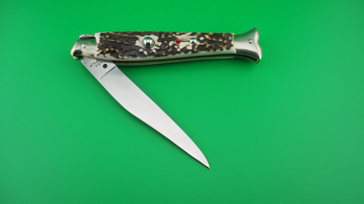z AGA CAMPOLIN MADE IN ITALY Maniago 25cm Fishtail Stag picklock knife