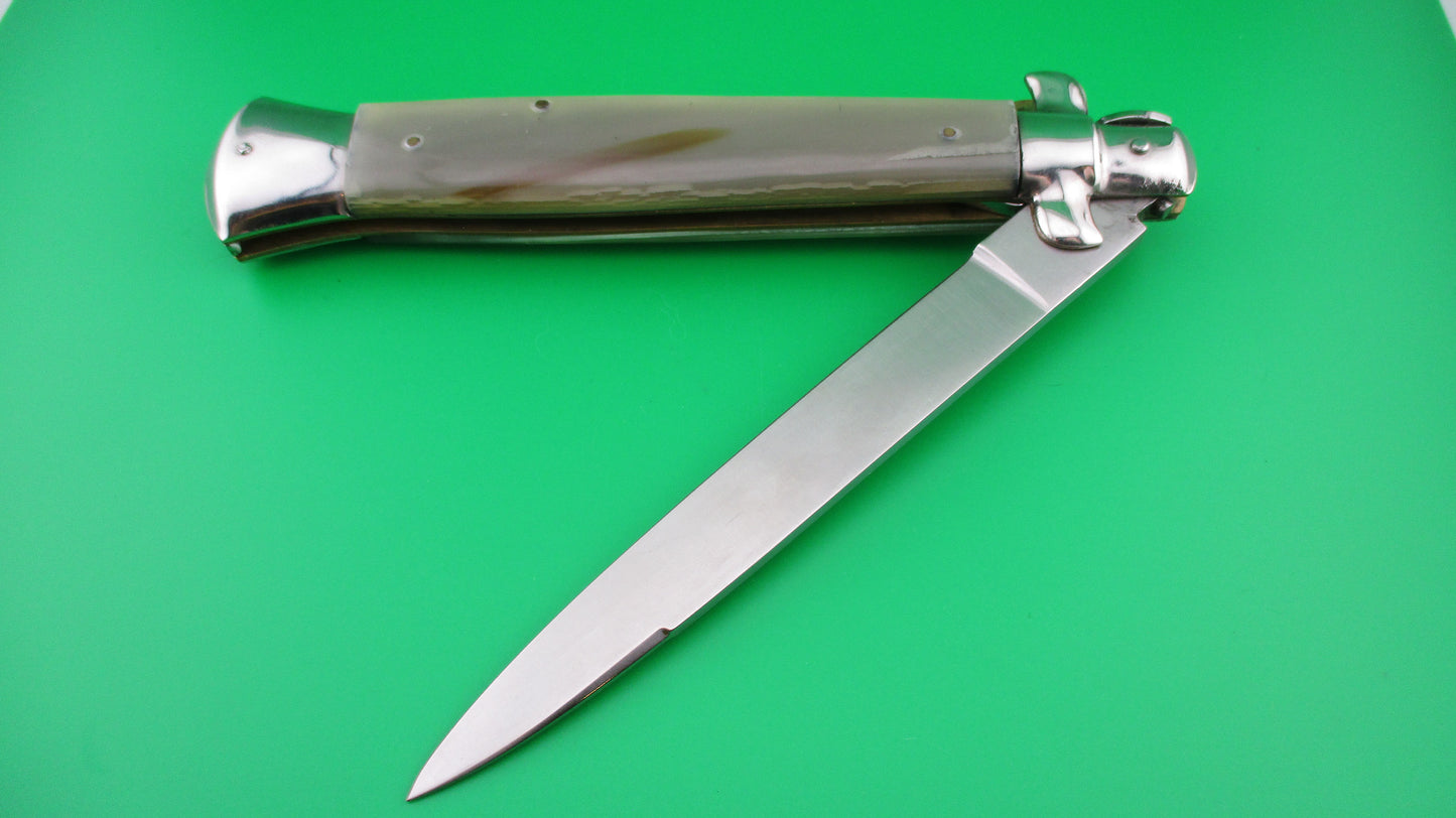 z ROSTFREI ITALY 38cm Italian Stiletto Vintage 1980s Light honey horn automatic knife