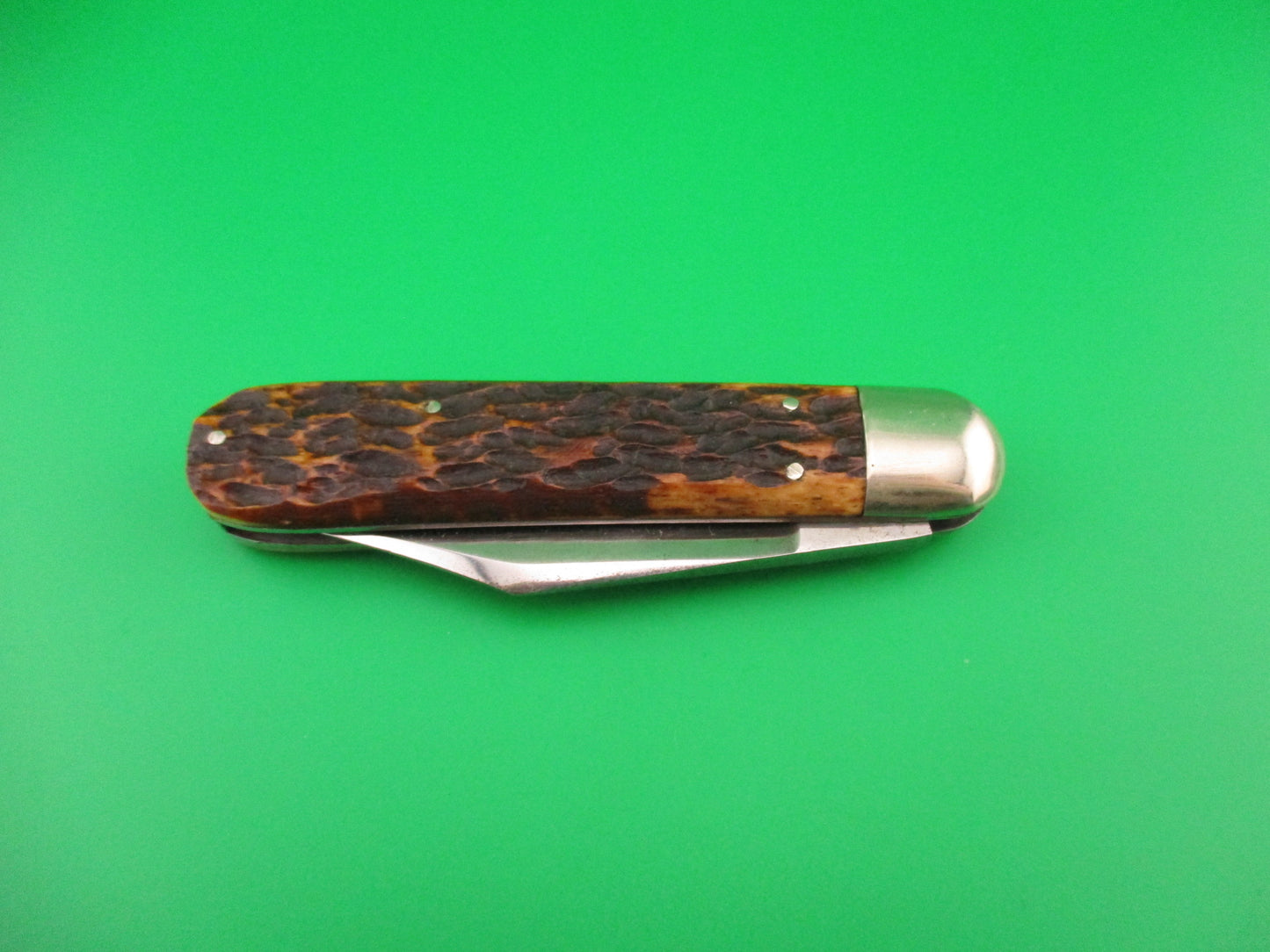 Press Button Knife Co Business model antique automatic knife w Nice ETCH