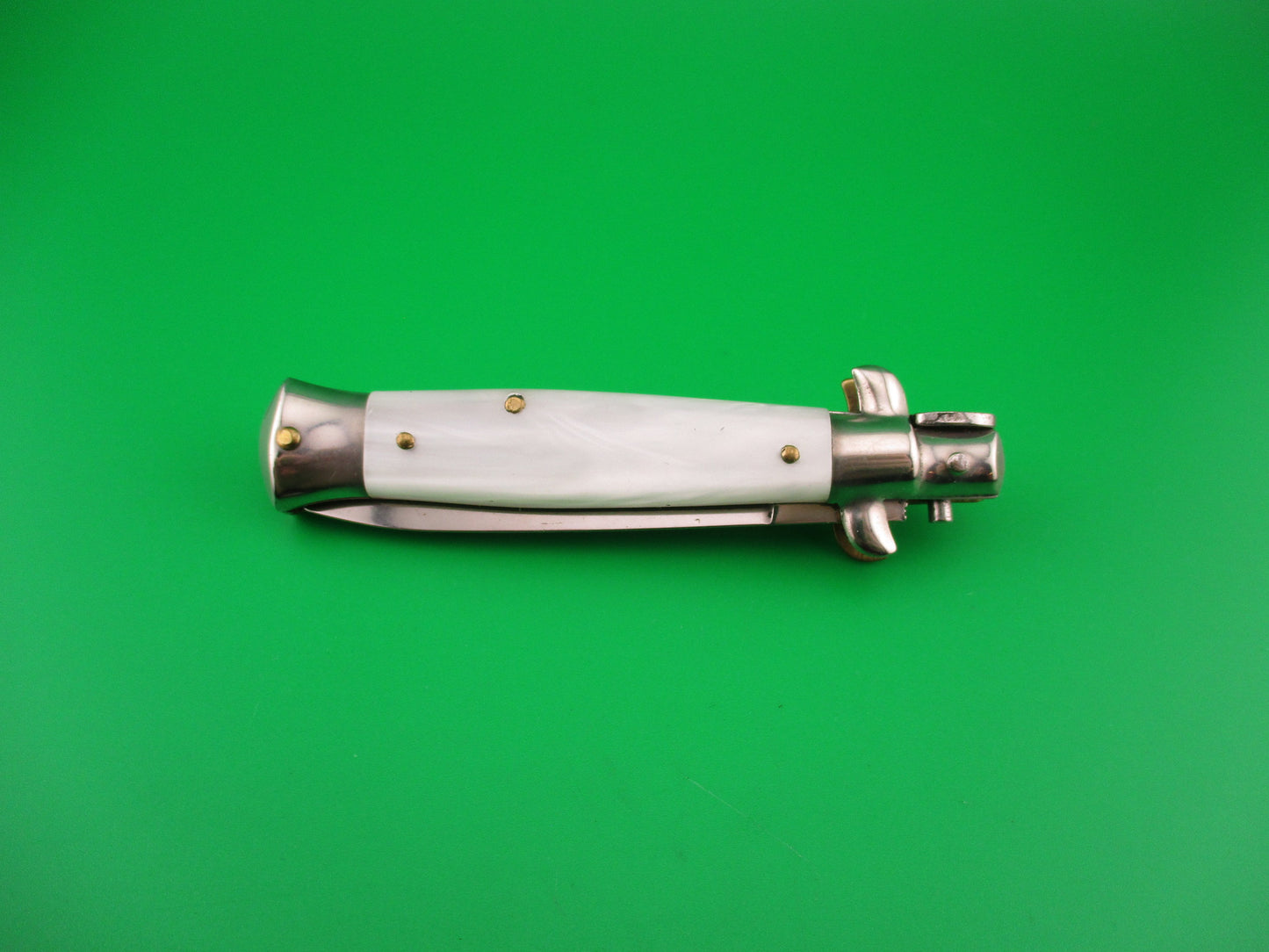 ROSTFREI 16cm Italian Transitional Pearlex Oreste Dibon swivel bolster automatic knife