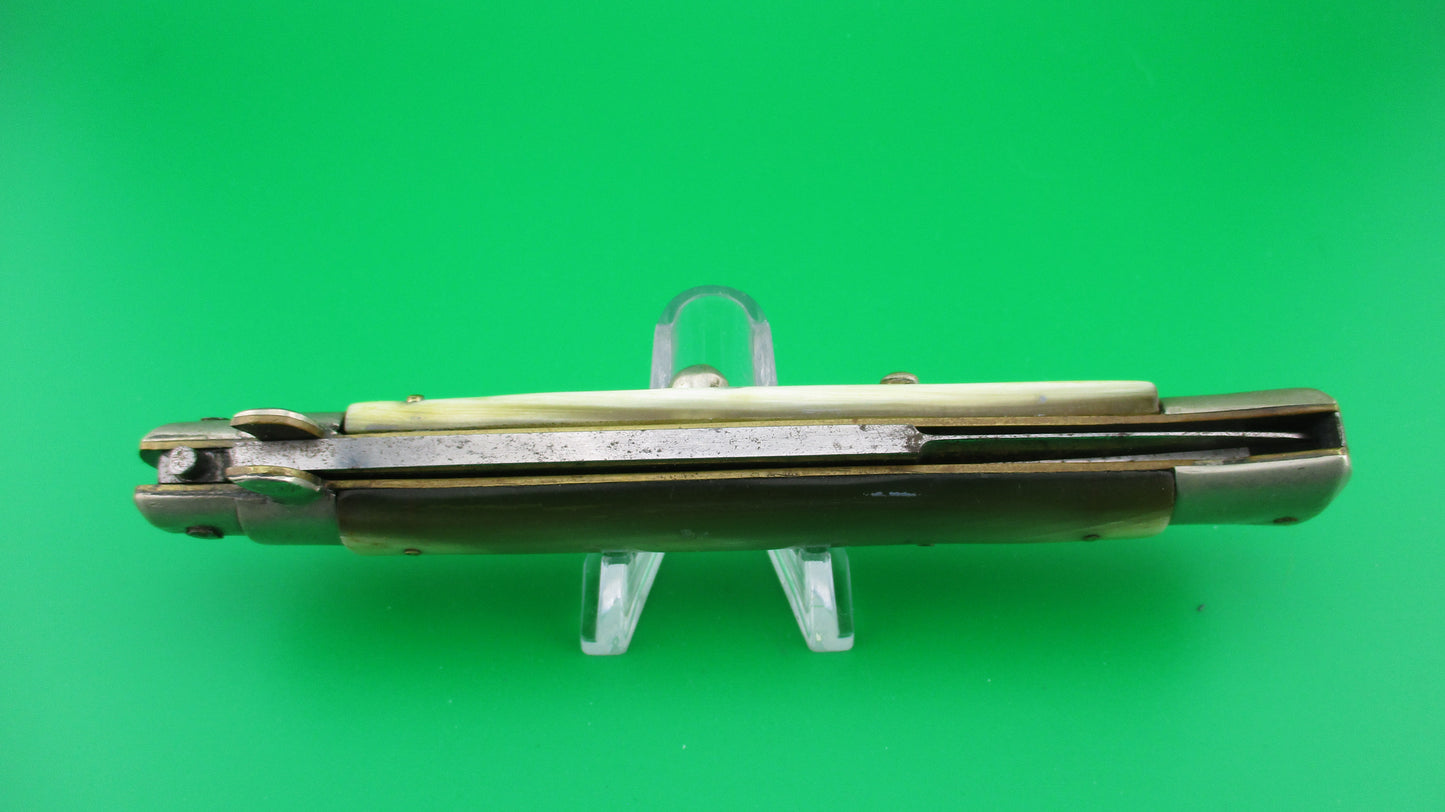 Latama ITALY 28cm Italian Stiletto Picklock 1950s vintage automatic knife White horn