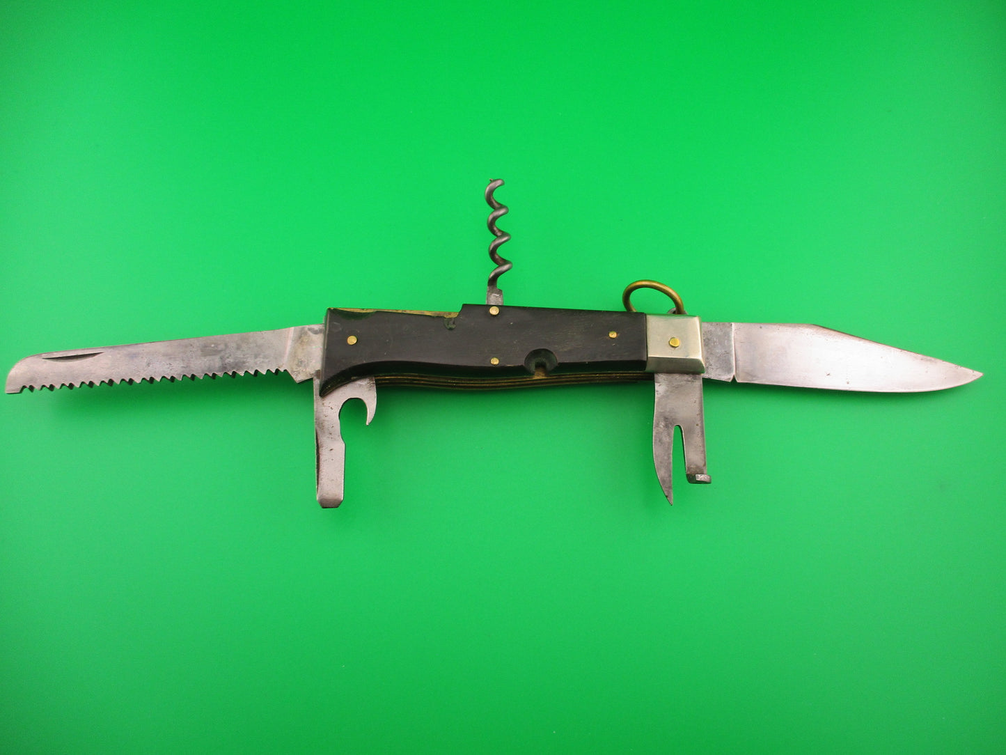 Latama 20cm Italian 5 Blade Oval button Ring pull Camper automatic knife