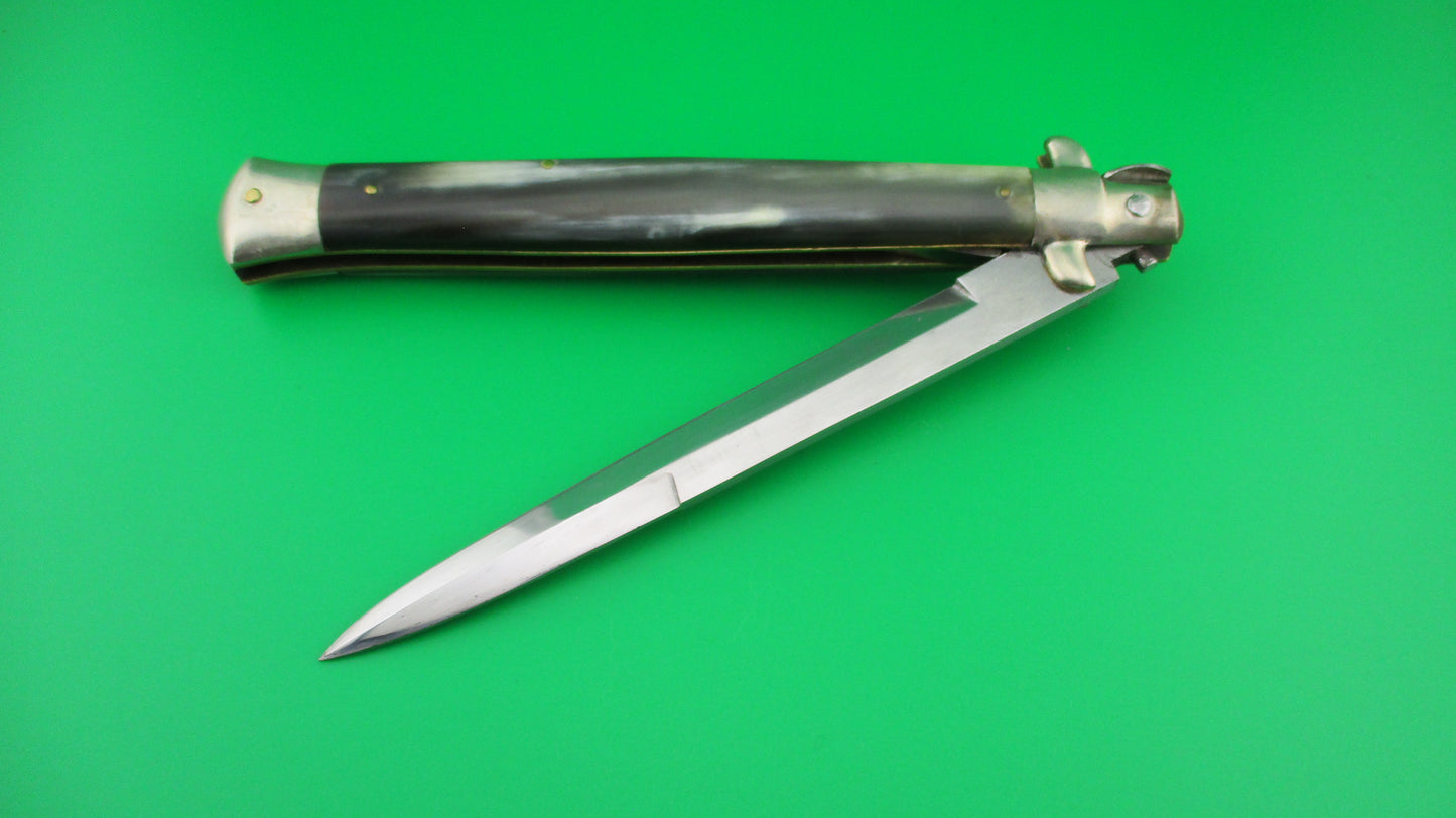 M ITALY INOX 33cm Italian Picklock Horn Vintage 1950s automatic knife