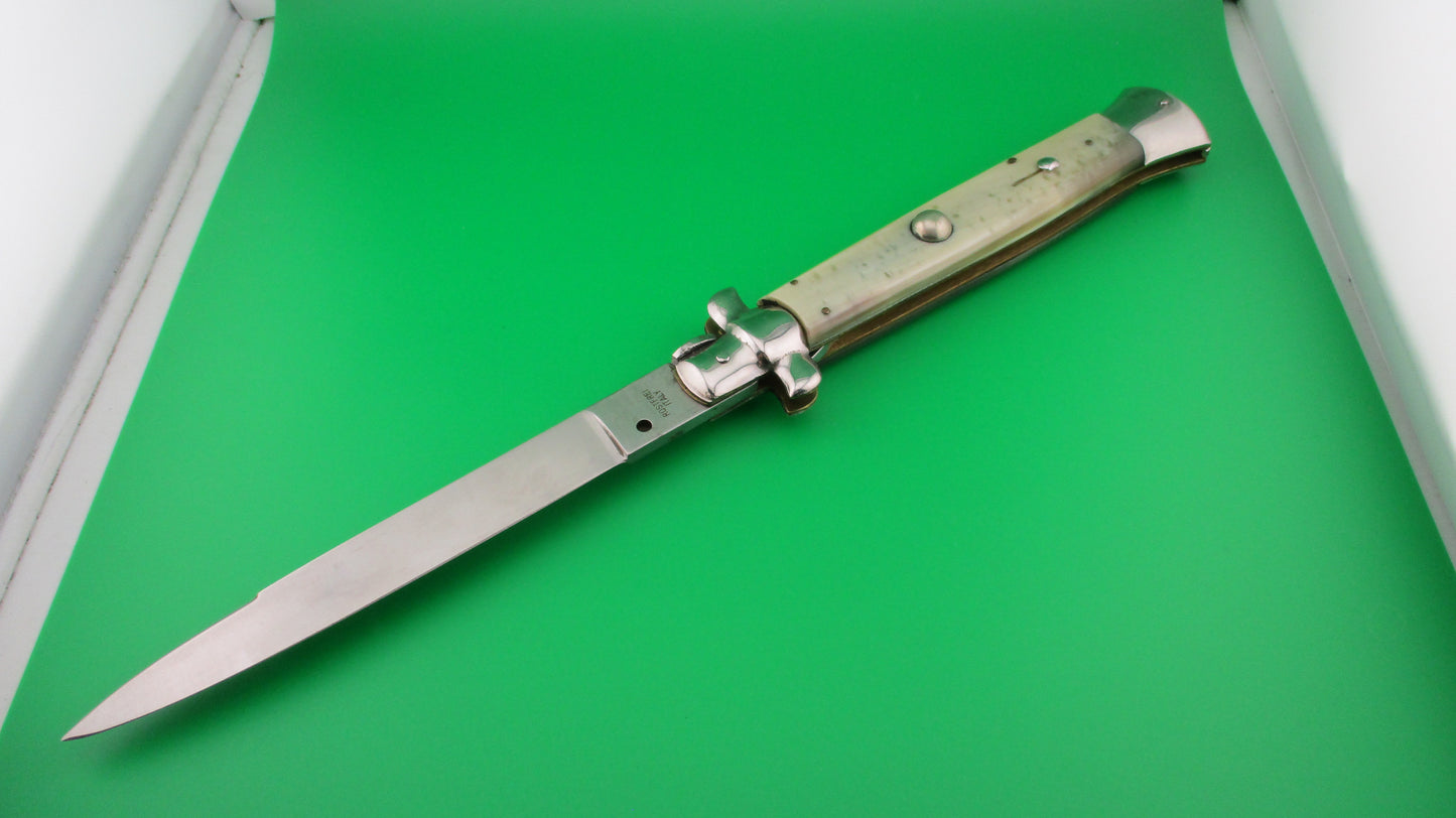 z ROSTFREI ITALY 38cm Italian Stiletto Vintage 1980s Light honey horn automatic knife