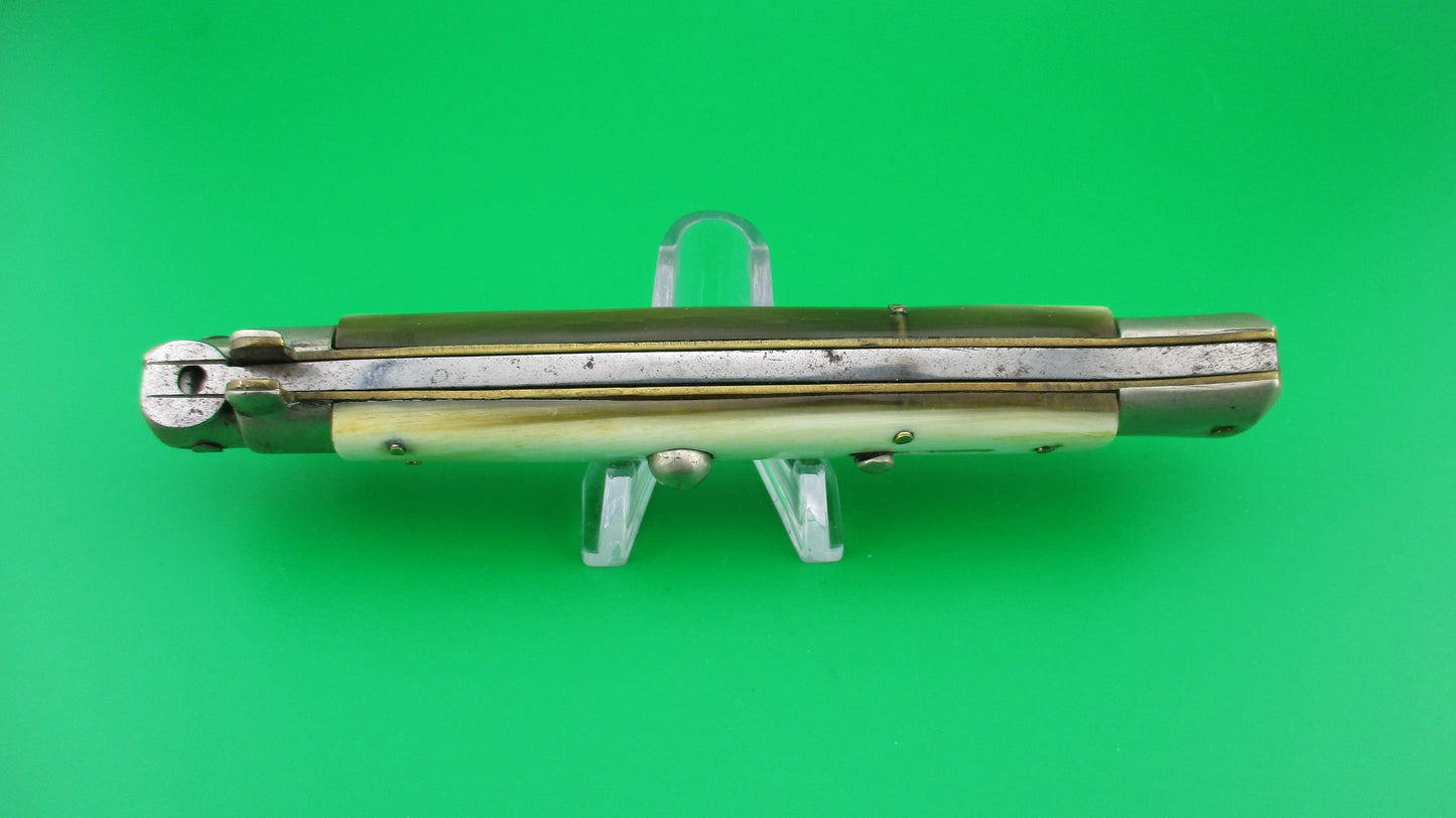 Latama ITALY 28cm Italian Stiletto Picklock 1950s vintage automatic knife White horn