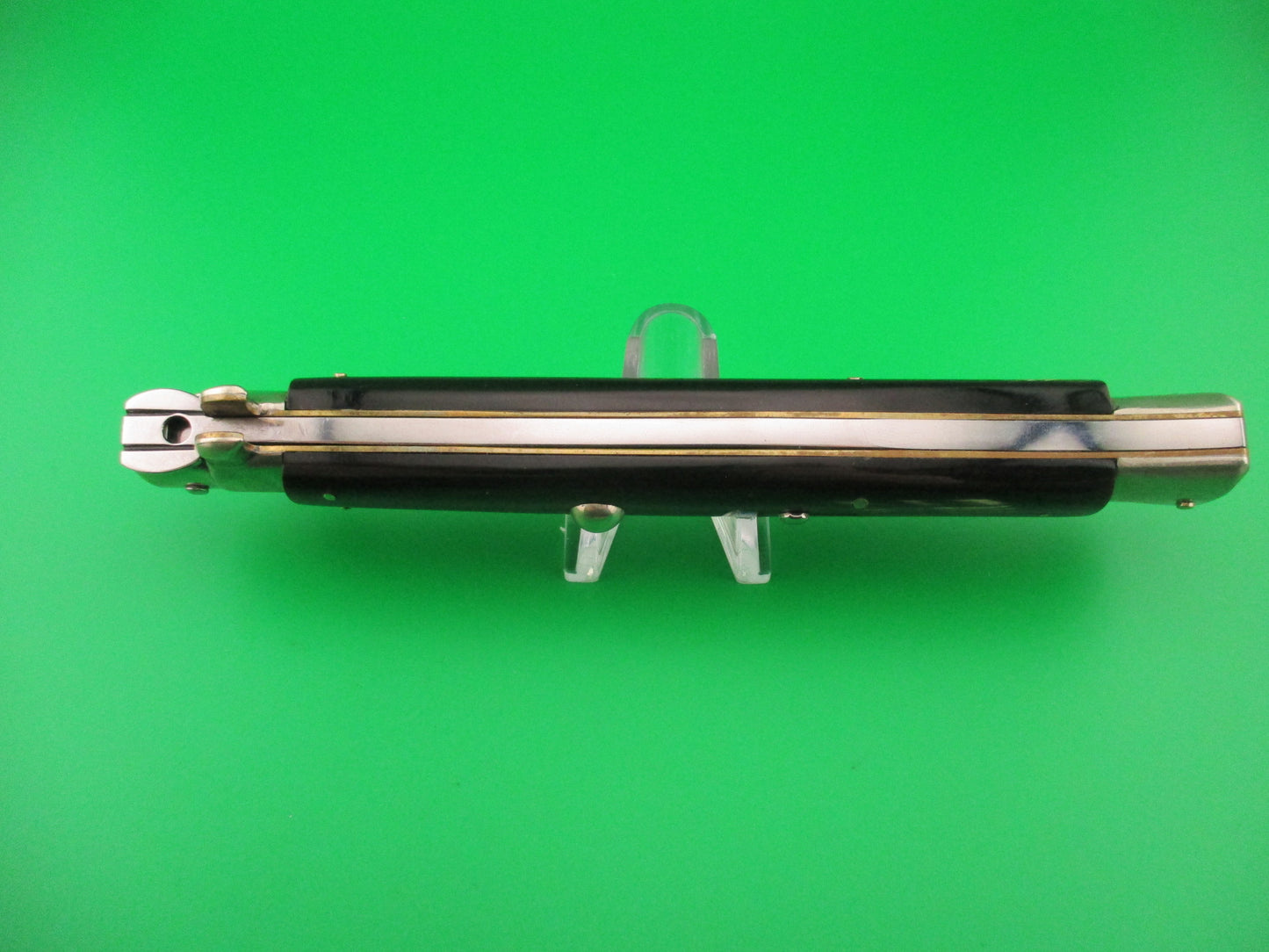 AGA CAMPOLIN 33cm Italian Picklock Stiletto Brown streaked horn NOS automatic knife