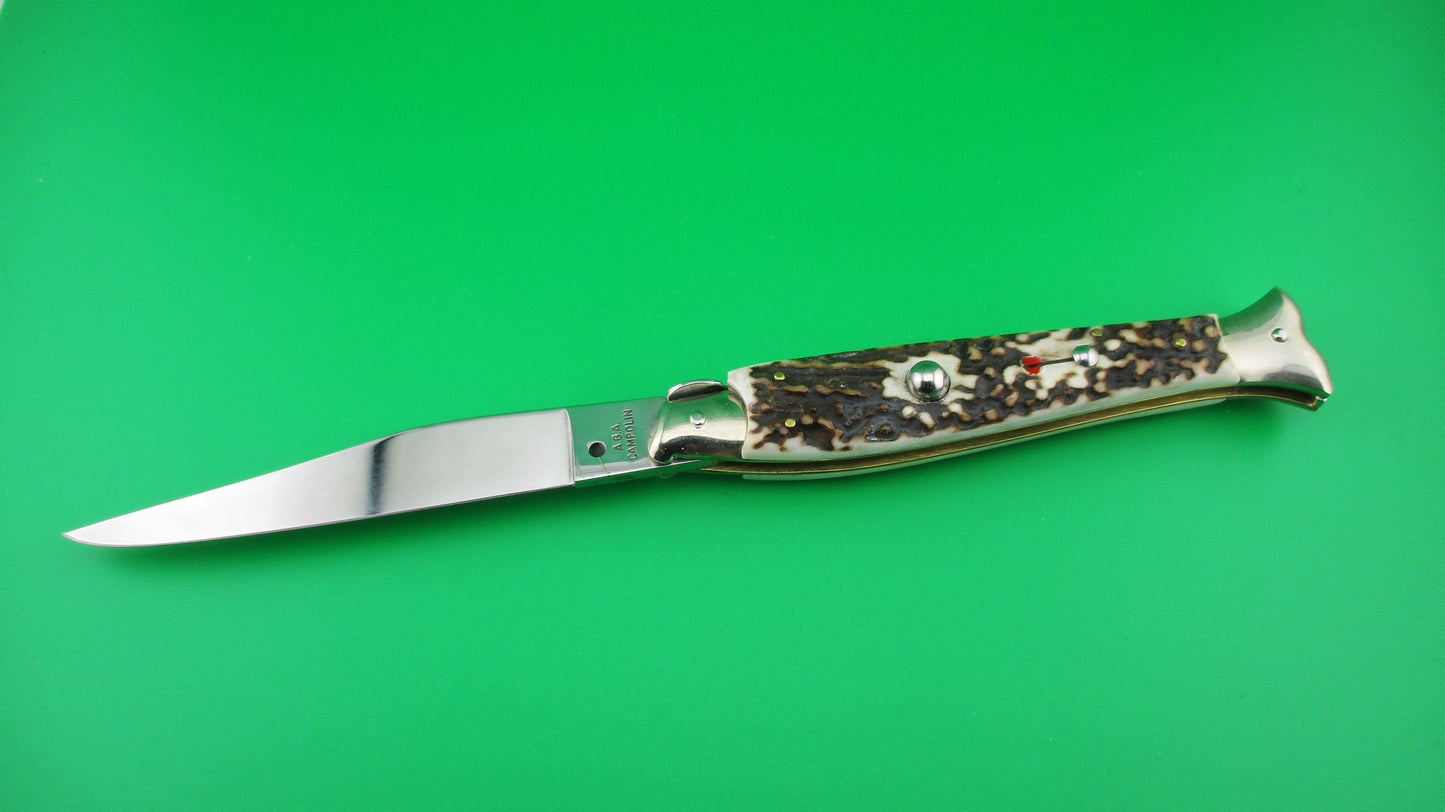 z AGA CAMPOLIN MADE IN ITALY Maniago 25cm Fishtail Stag picklock knife