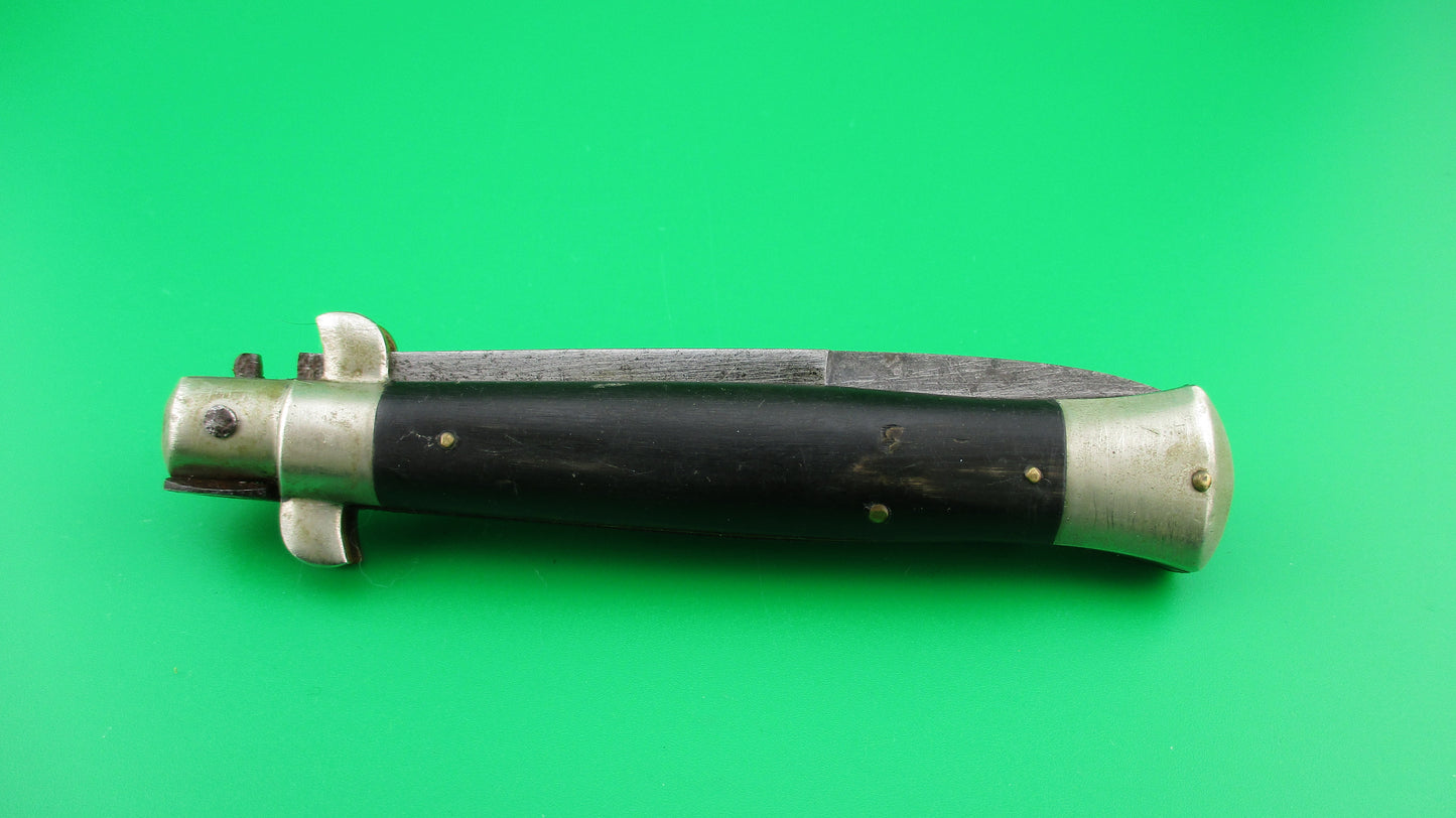 Sterile 21cm Italian Picklock Vintage 1950s Black horn automatic knife