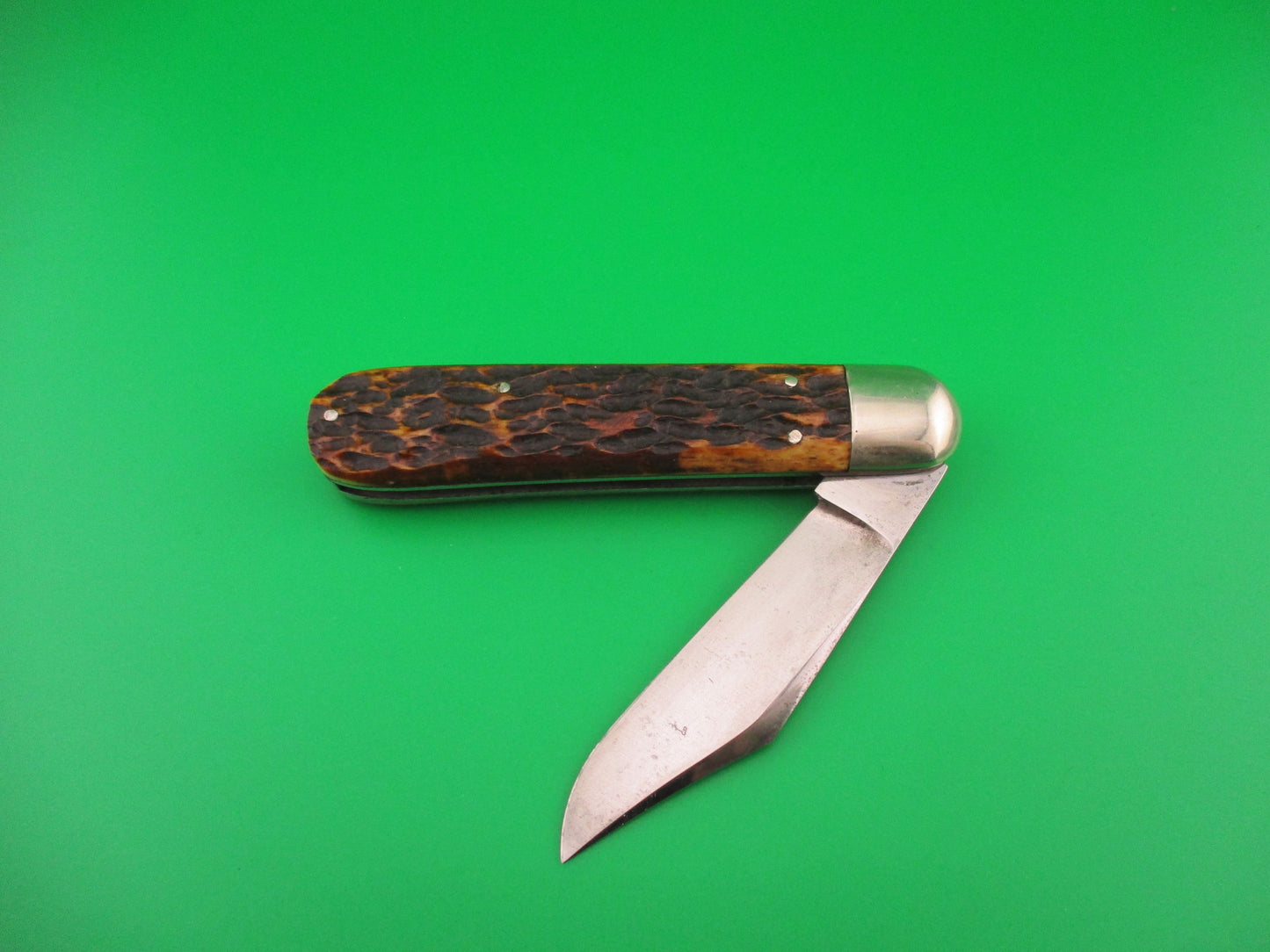 Press Button Knife Co Business model antique automatic knife w Nice ETCH