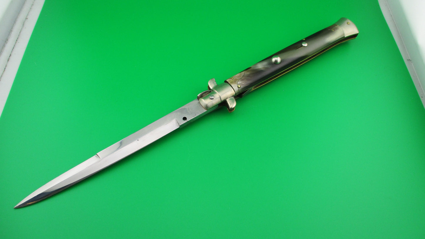 M ITALY INOX 33cm Italian Picklock Horn Vintage 1950s automatic knife