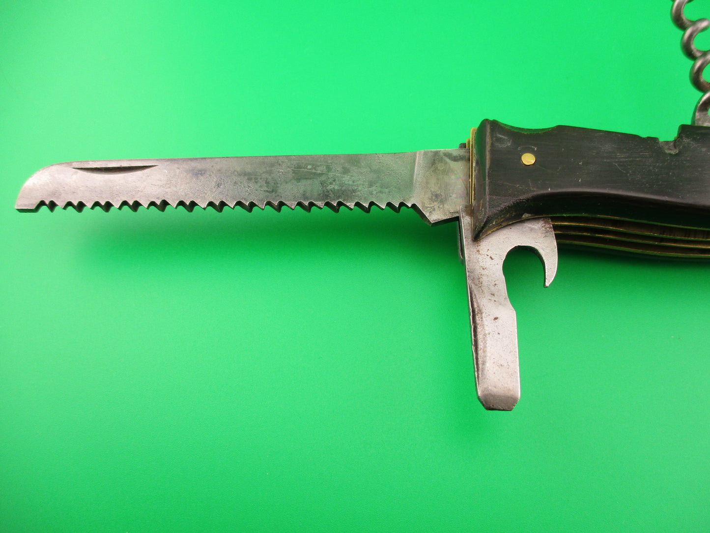 Latama 20cm Italian 5 Blade Oval button Ring pull Camper automatic knife