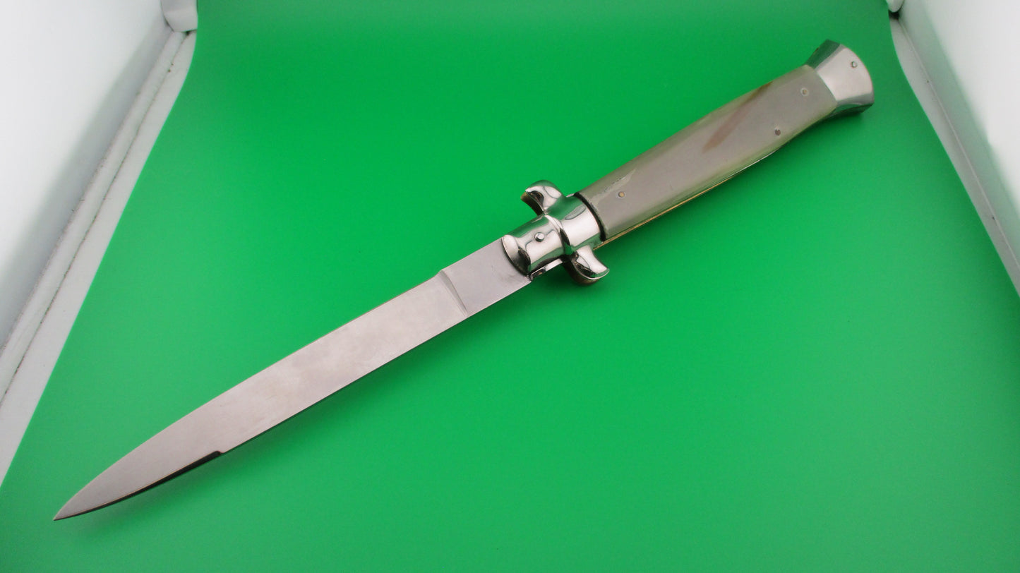 z ROSTFREI ITALY 38cm Italian Stiletto Vintage 1980s Light honey horn automatic knife