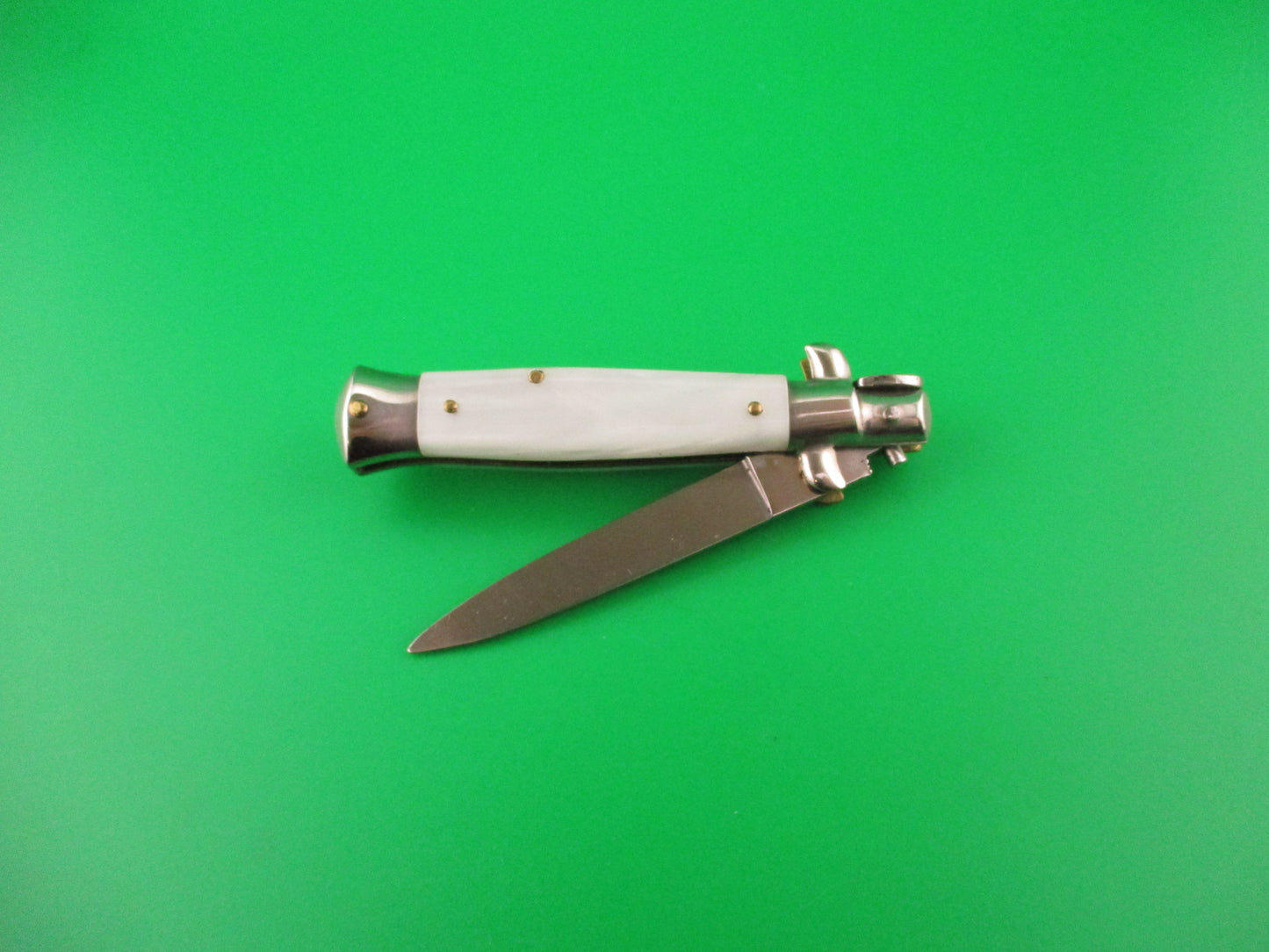 ROSTFREI 16cm Italian Transitional Pearlex Oreste Dibon swivel bolster automatic knife