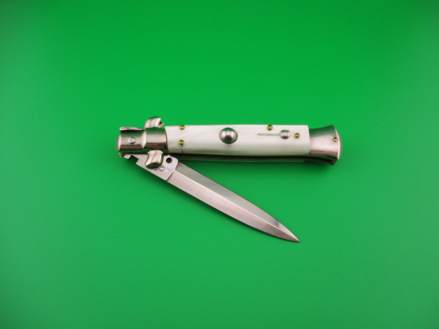 z AB STILETTO ITALY 20cm Italian Swivel bolster Pearlex vintage automatic knife