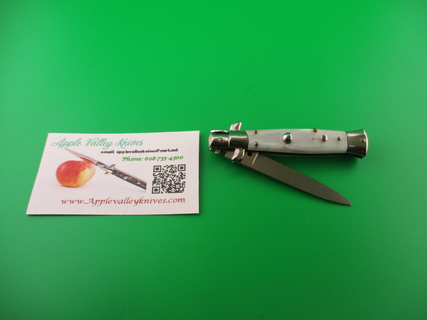 ROSTFREI 16cm Italian Transitional Pearlex Oreste Dibon swivel bolster automatic knife