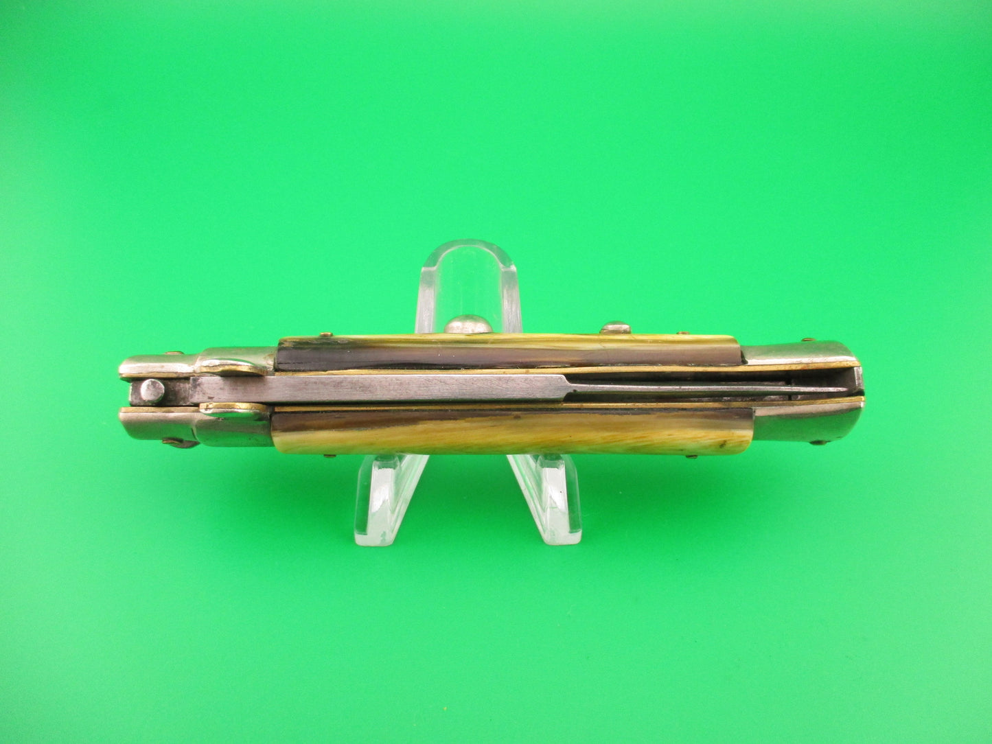 Sterile 21cm Italian Picklock 1950s Light horn Red dot automatic knife "almost" flat guard