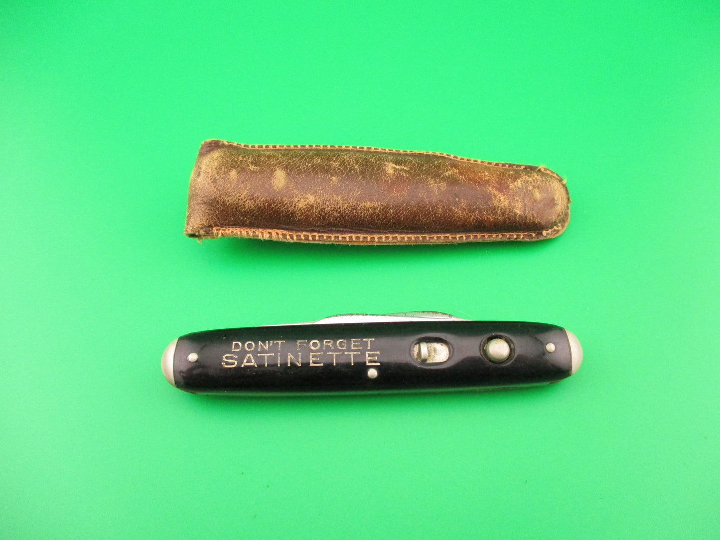 Schrade Cut Co Medium Double Black tip bolster Keever Starch automatic knife w purse