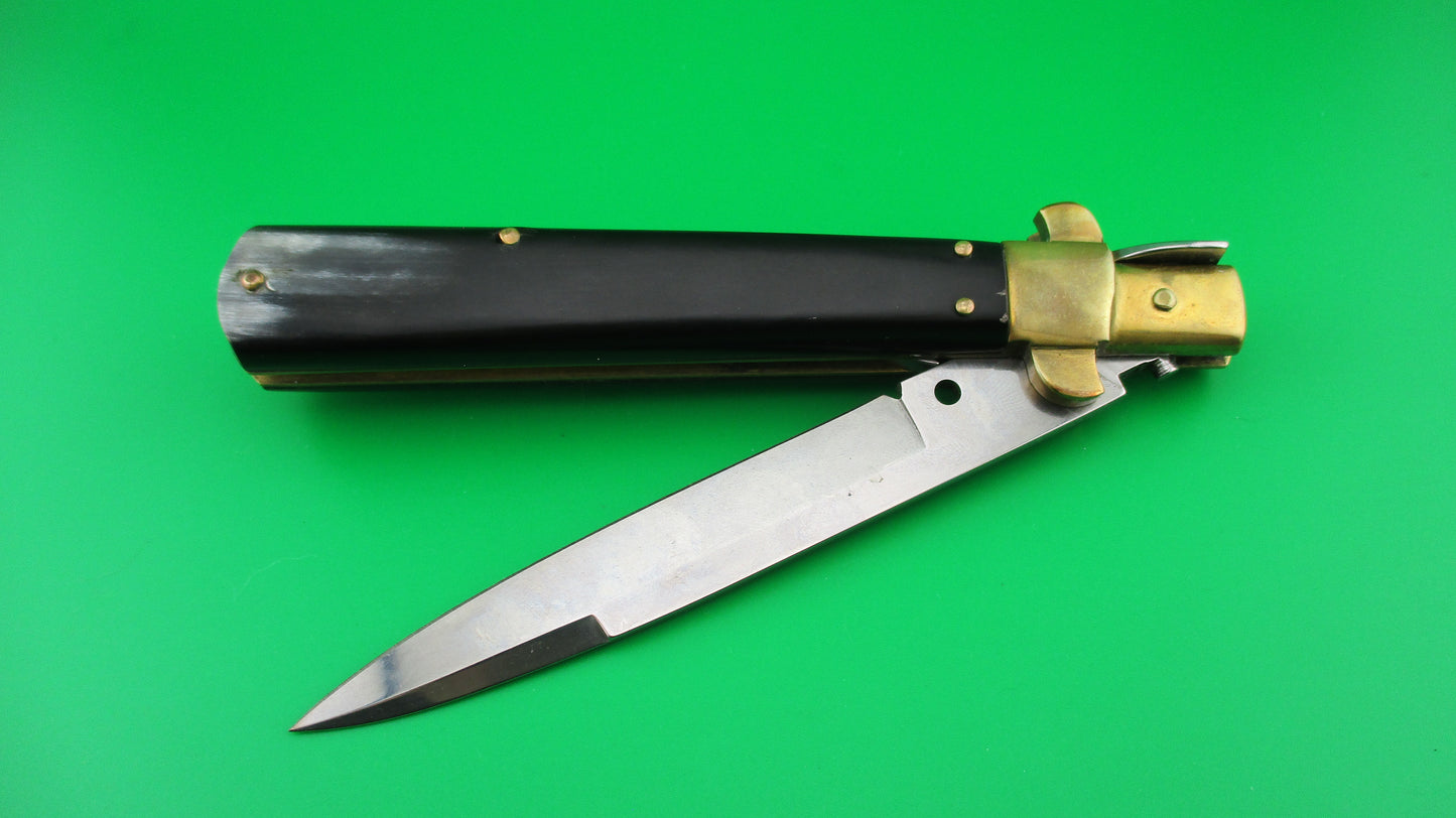 z AGA CAMPOLIN MANIAGO ITALY 2017 28cm Italian Frosolone style Horn & Brass Automatic knife