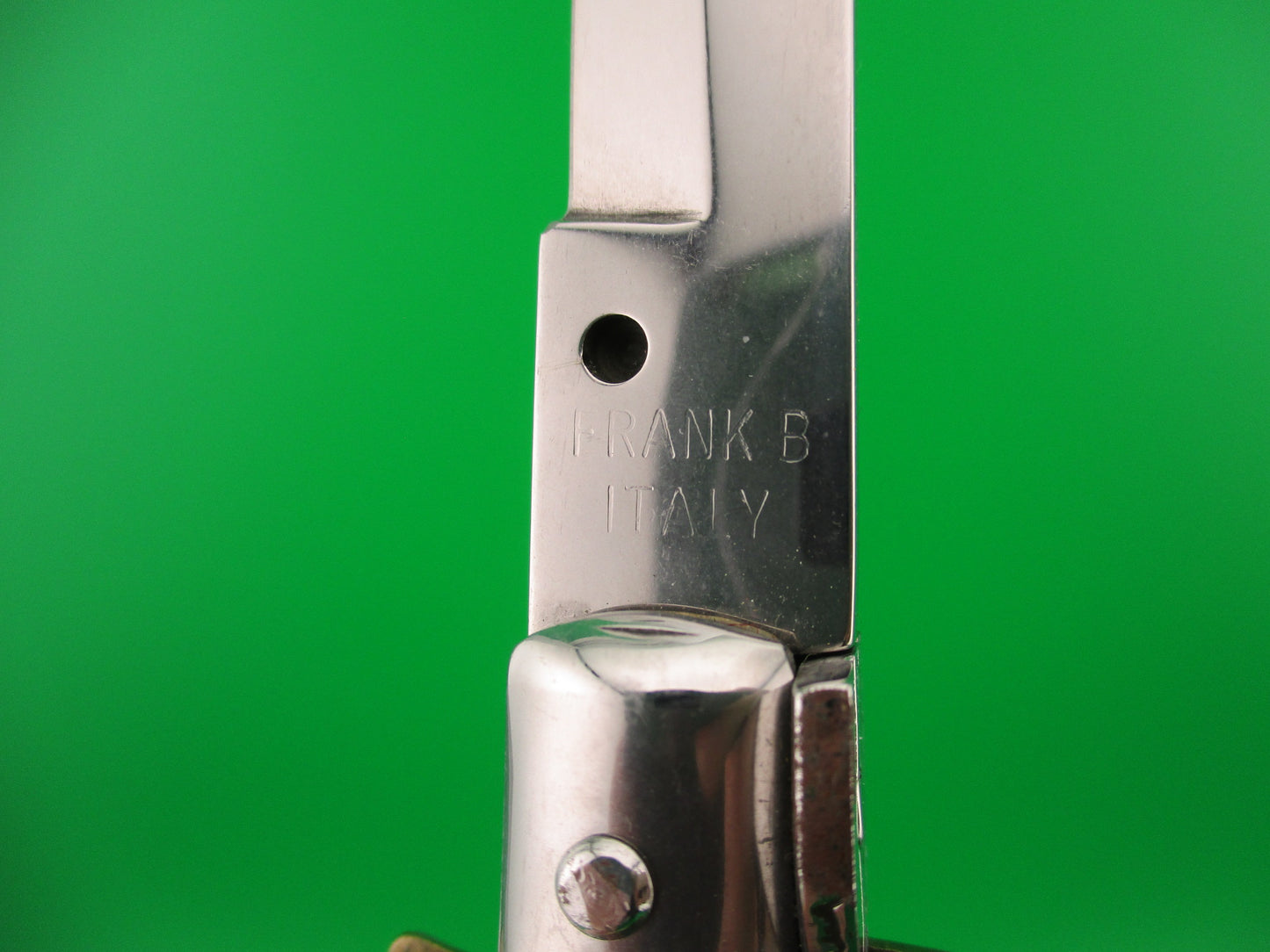 FRANK B 33cm Italian Stiletto Stag swivel bolster automatic knife