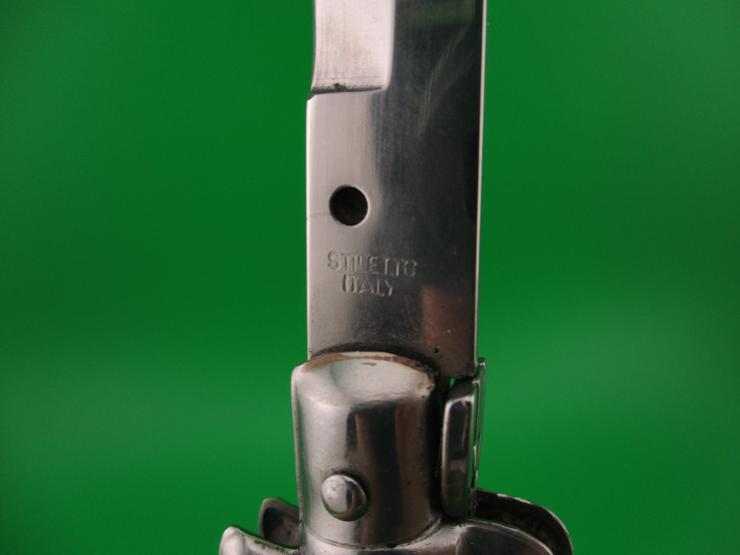 STILETTO ITALY 28cm Italian Stag Stiletto Swivel bolster vintage automatic knife