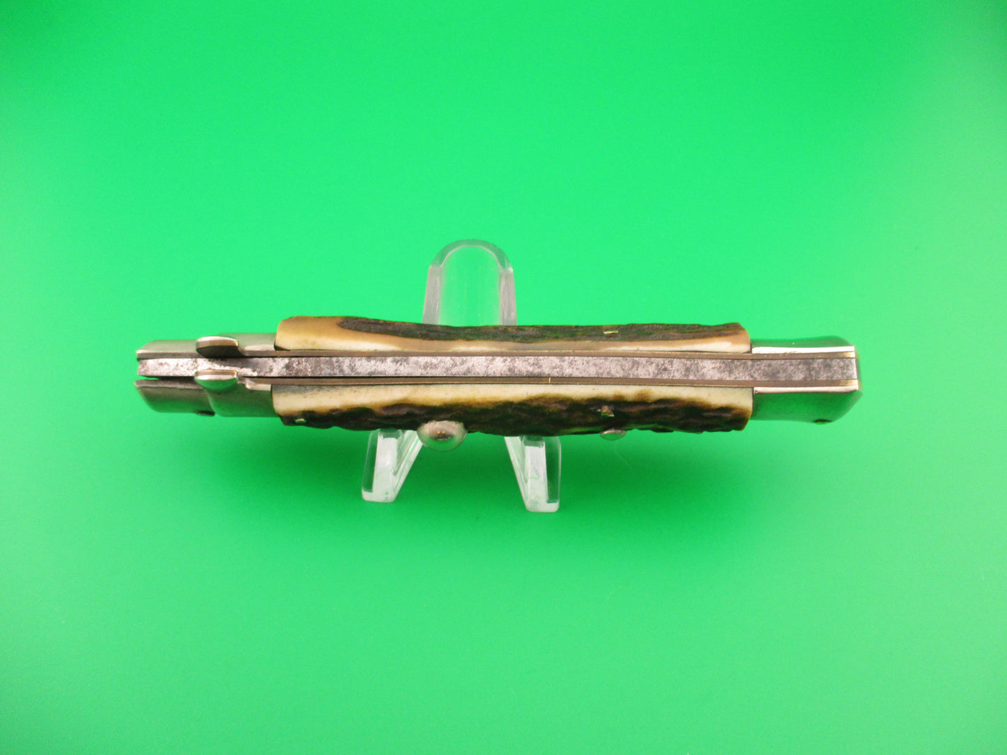 INOX PATENT 22cm Italian BoBc Stiletto Stag 1960s vintage automatic knife