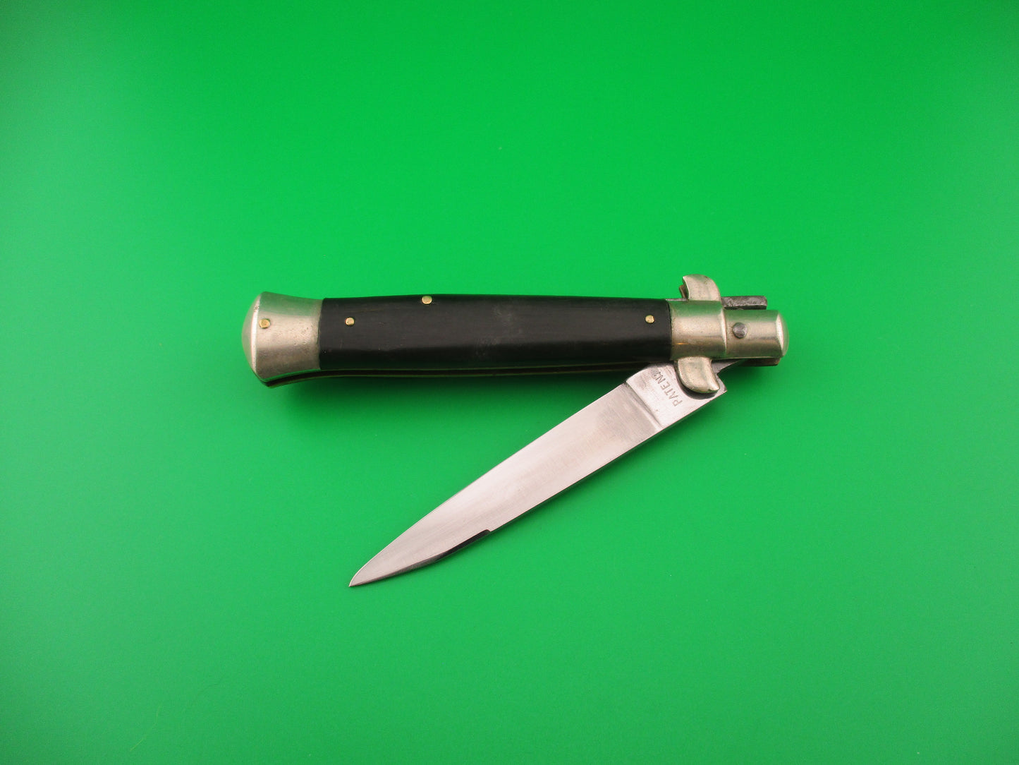 INOX PATENT 19cm Italian BOBC 1960s Vintage black horn automatic knife
