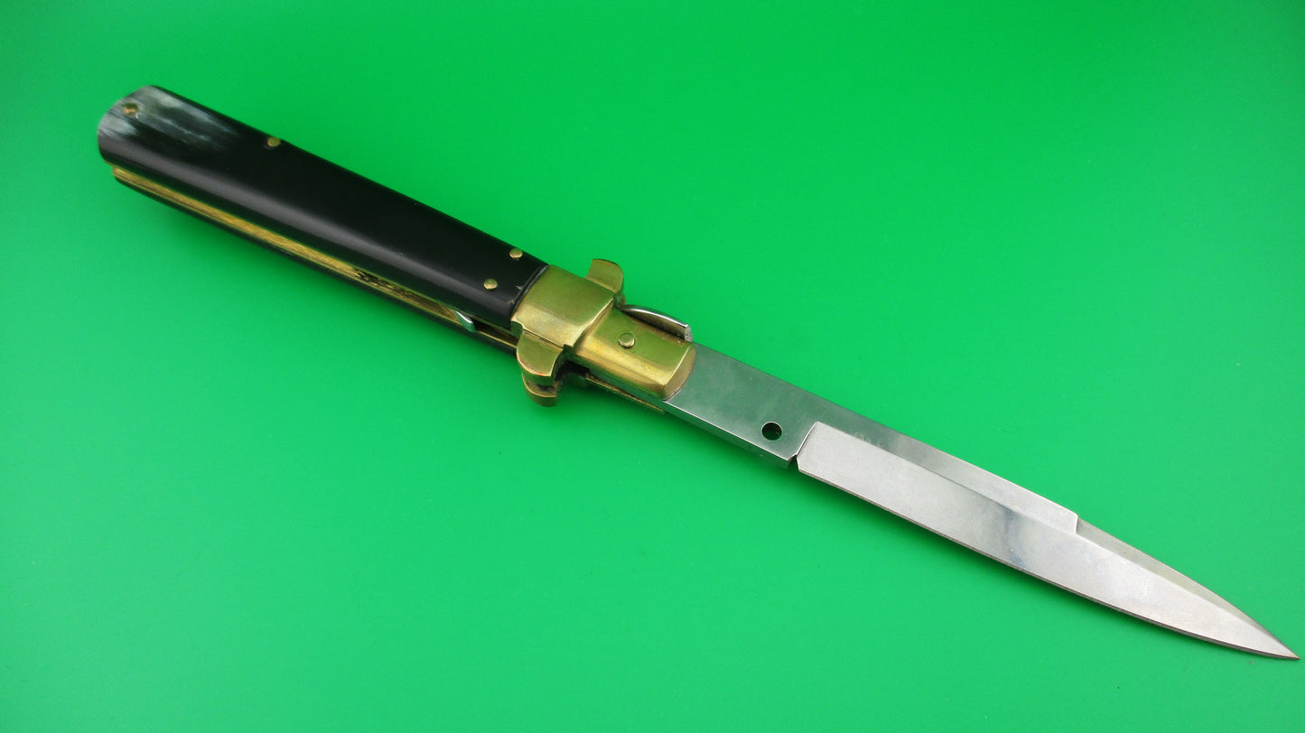 z AGA CAMPOLIN MANIAGO ITALY 2017 28cm Italian Frosolone style Horn & Brass Automatic knife