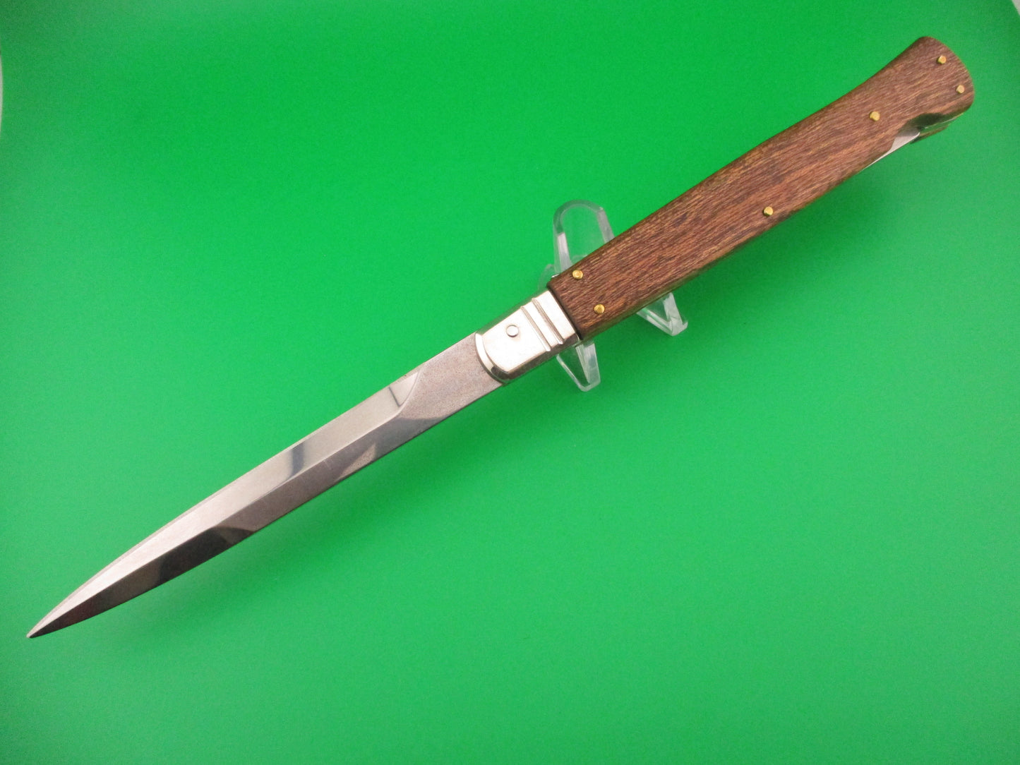 D.M Dolphins 28cm Italian SHARK Bayonet lockback Wood handled automatic knife