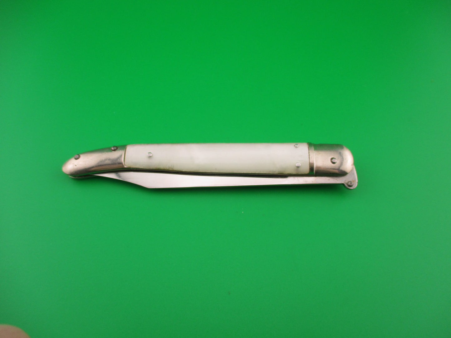Toledo INOX 21cm Spanish Toothpick Vintage Lever automatic knife w Imitation Pearl scales