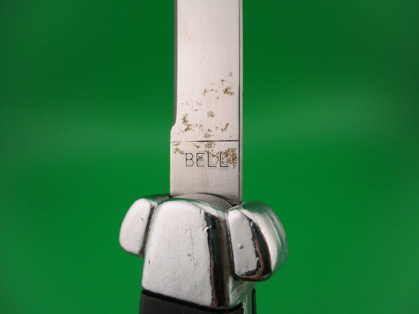 BELL 20cm SUPER-AUTOMATIC Black DA OTF switchblade knife w Gold letters