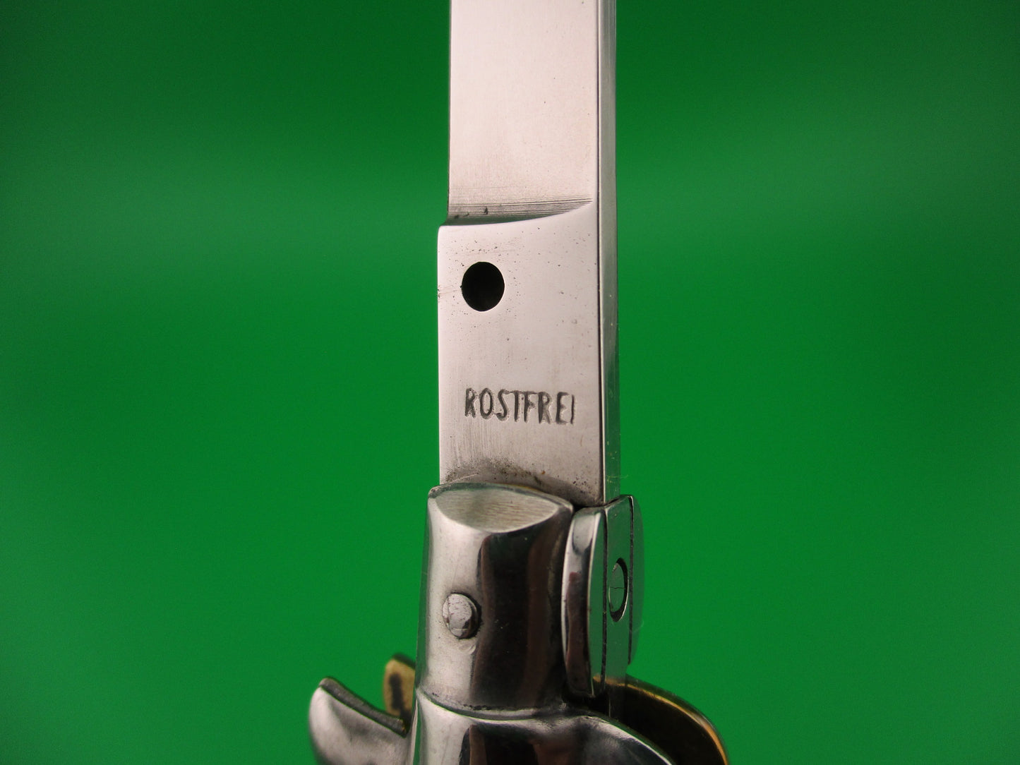ROSTFREI 16cm Italian Transitional Pearlex Oreste Dibon swivel bolster automatic knife