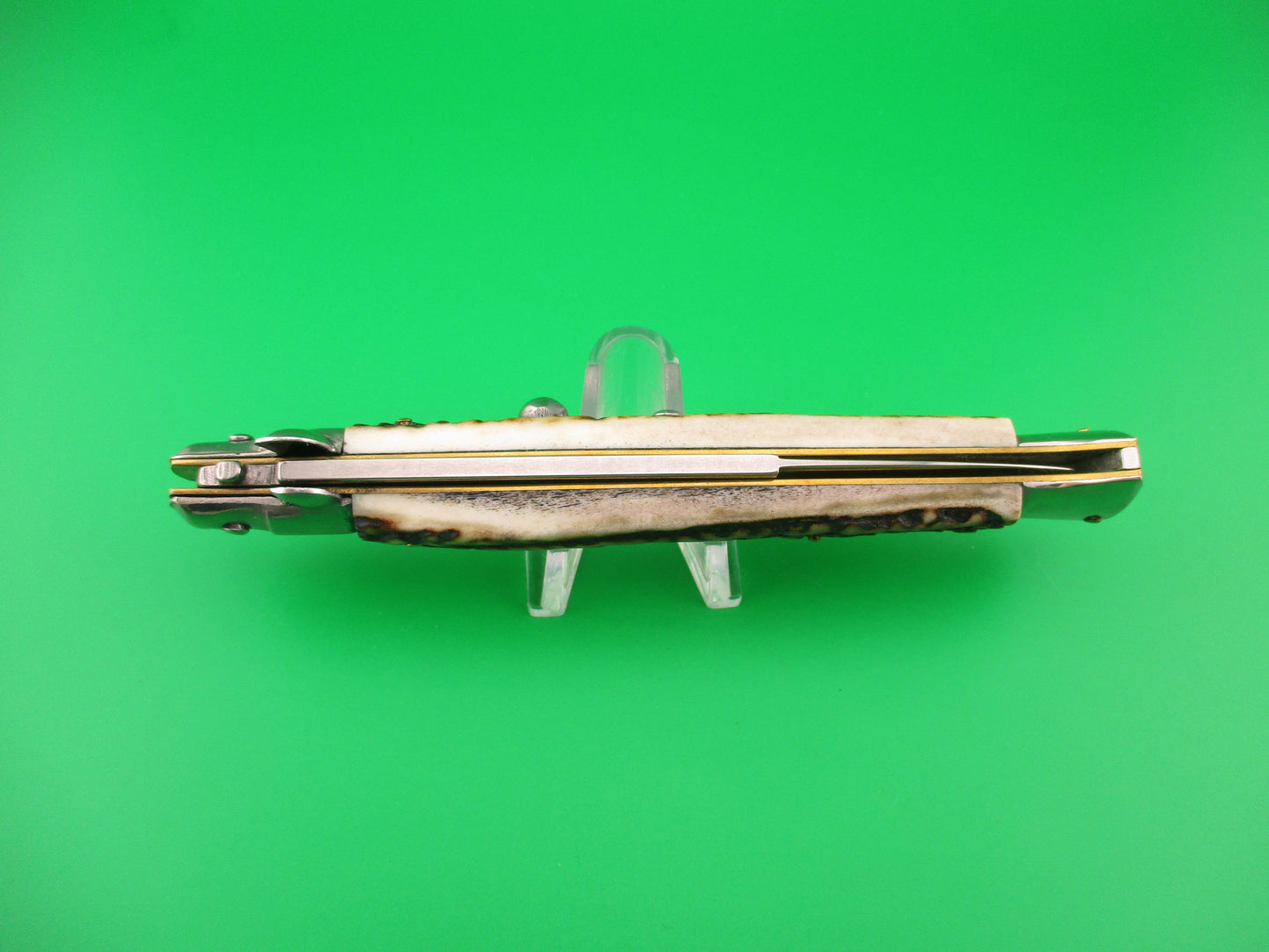 STILETTO ITALY 28cm Italian Stag Stiletto Swivel bolster vintage automatic knife