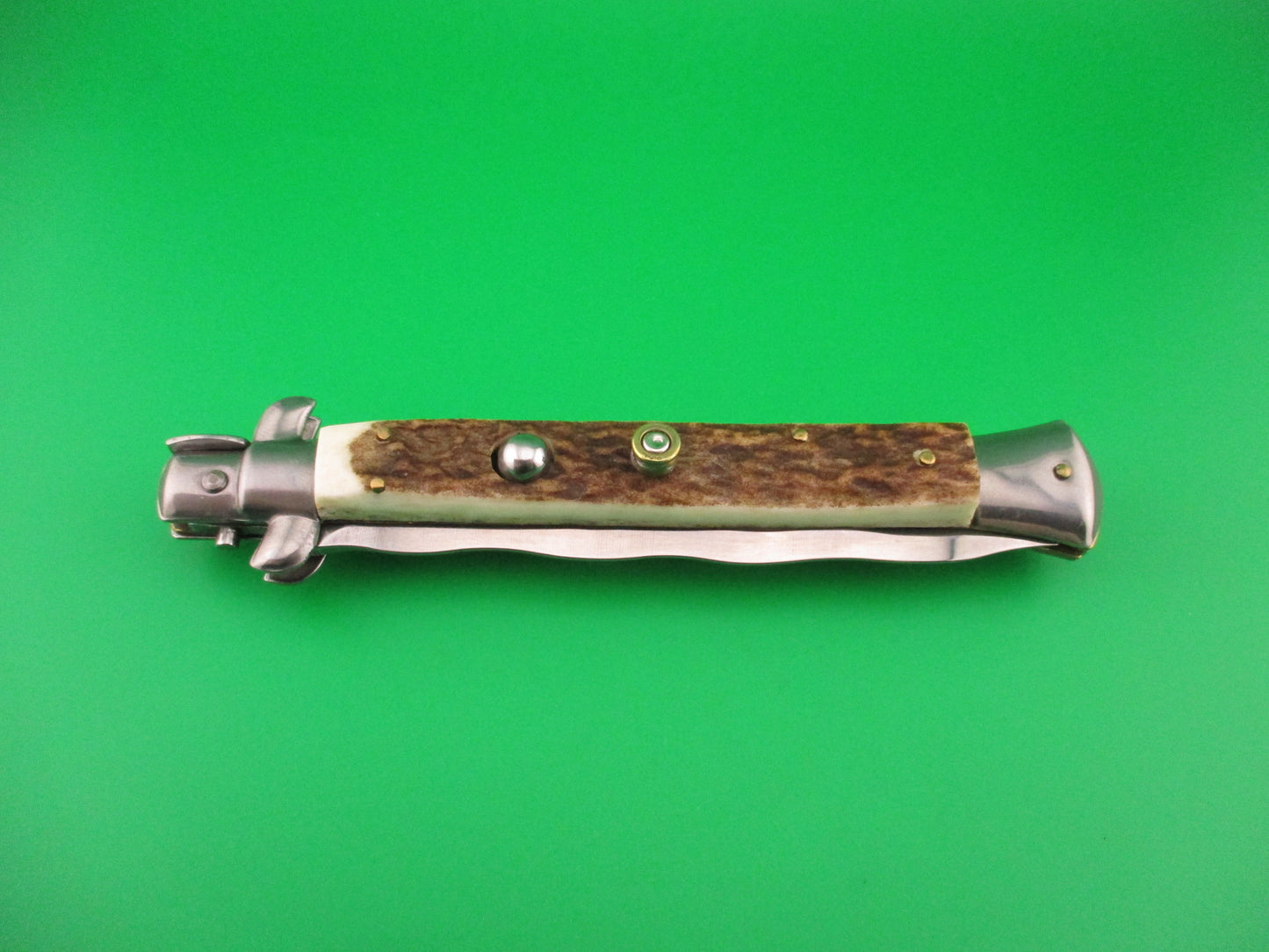 FRANK B ITALY 28cm Italian Picklock Stag KRIS blade automatic knife Bullet safety