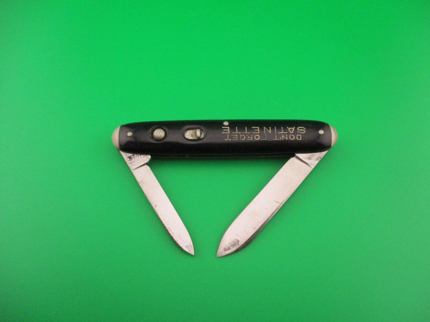 Schrade Cut Co Medium Double Black tip bolster Keever Starch automatic knife w purse