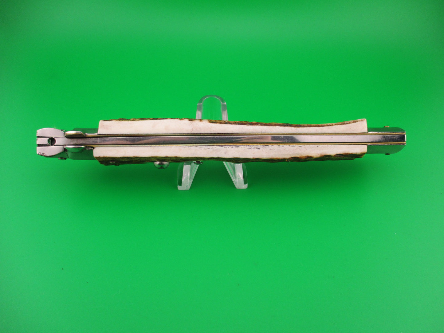 FRANK B 33cm Italian Stiletto Stag swivel bolster automatic knife