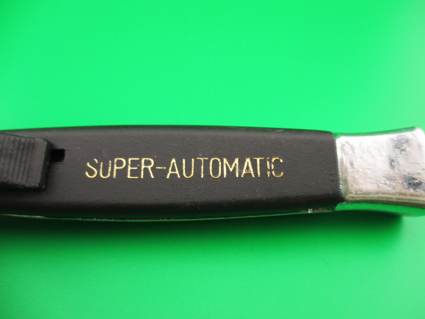 BELL 20cm SUPER-AUTOMATIC Black DA OTF switchblade knife w Gold letters