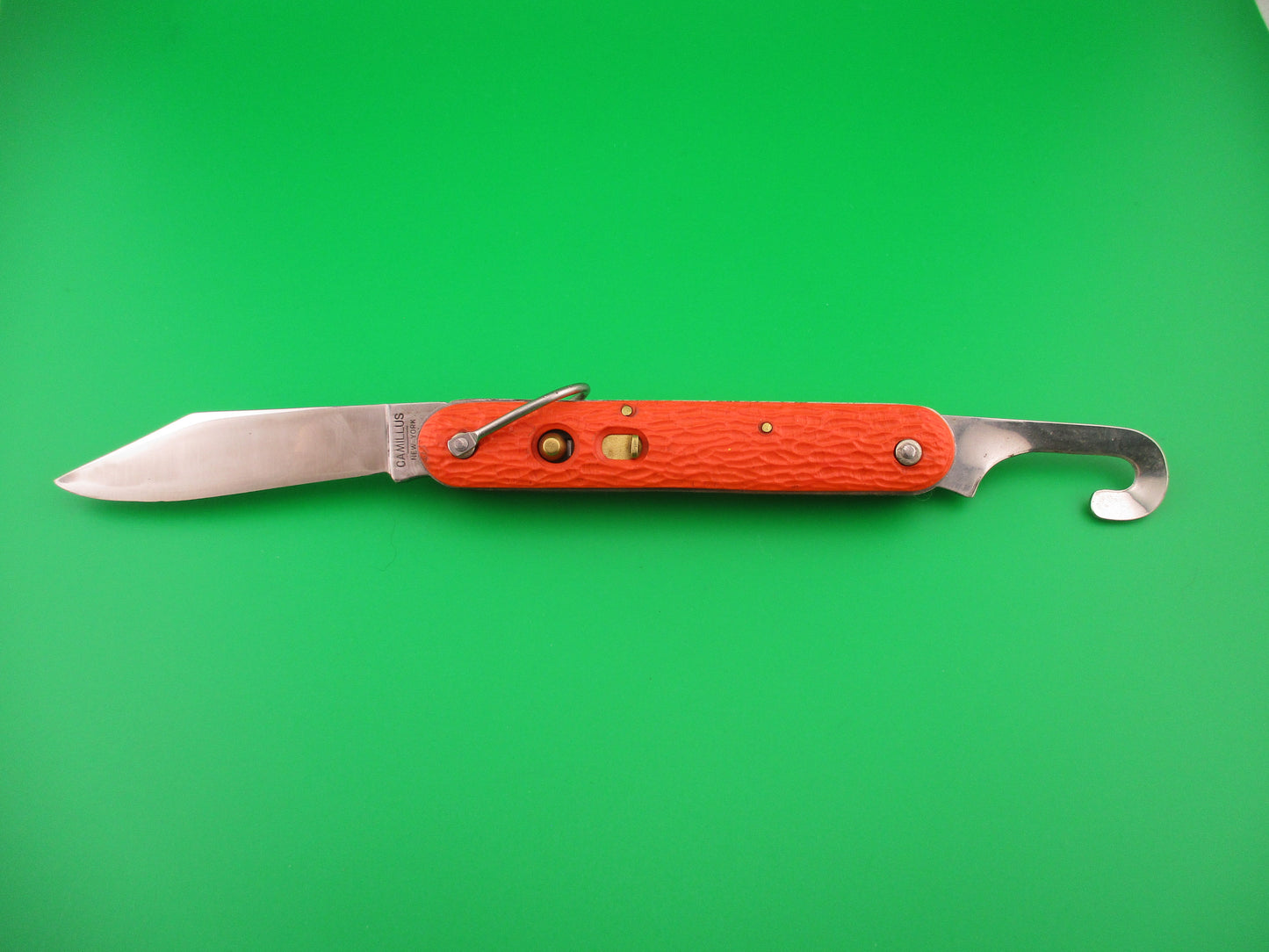z CAMILLUS vintage MC1 Orange paratrooper automatic knife with hook blade