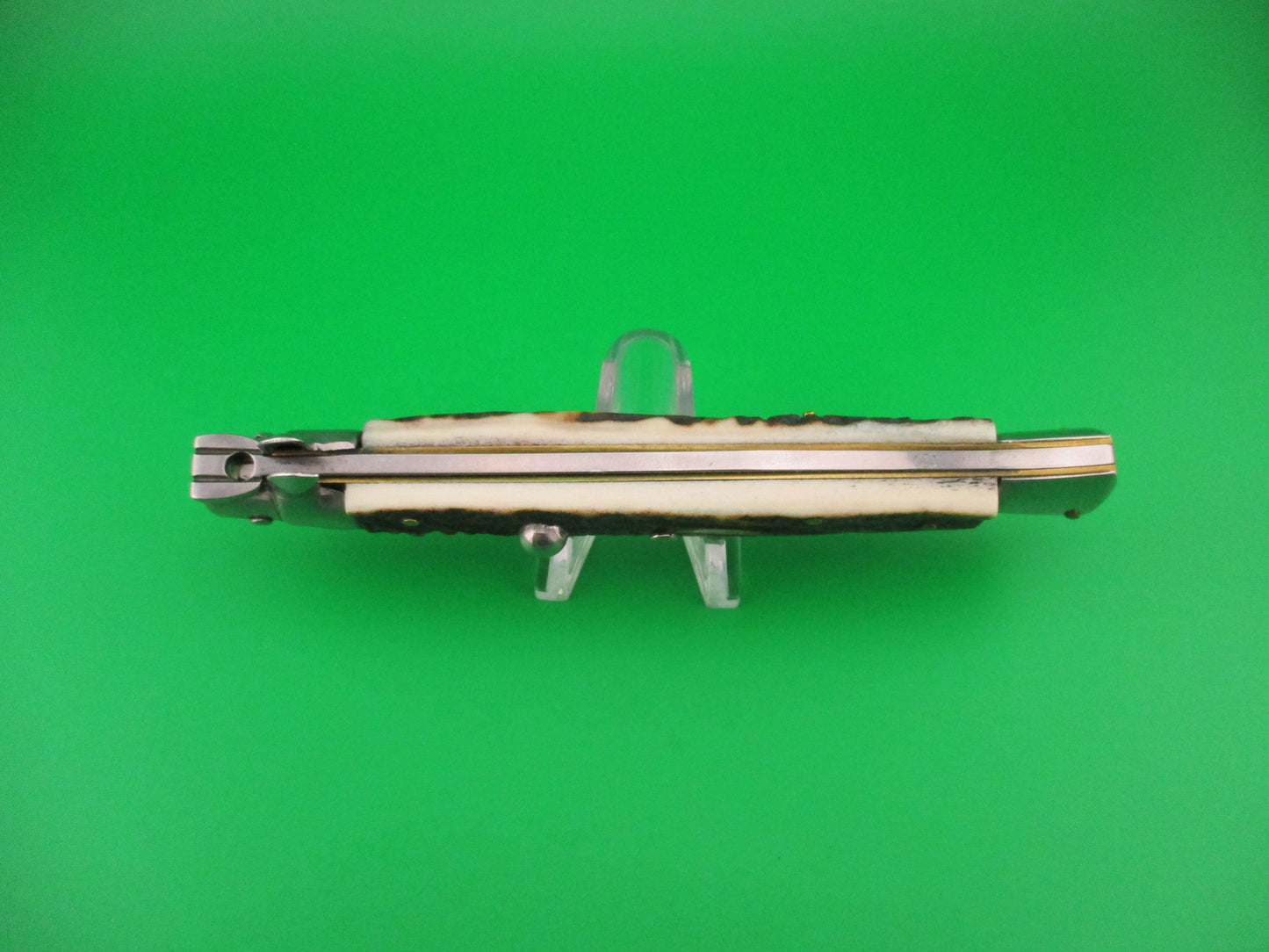 STILETTO ITALY 28cm Italian Stag Stiletto Swivel bolster vintage automatic knife
