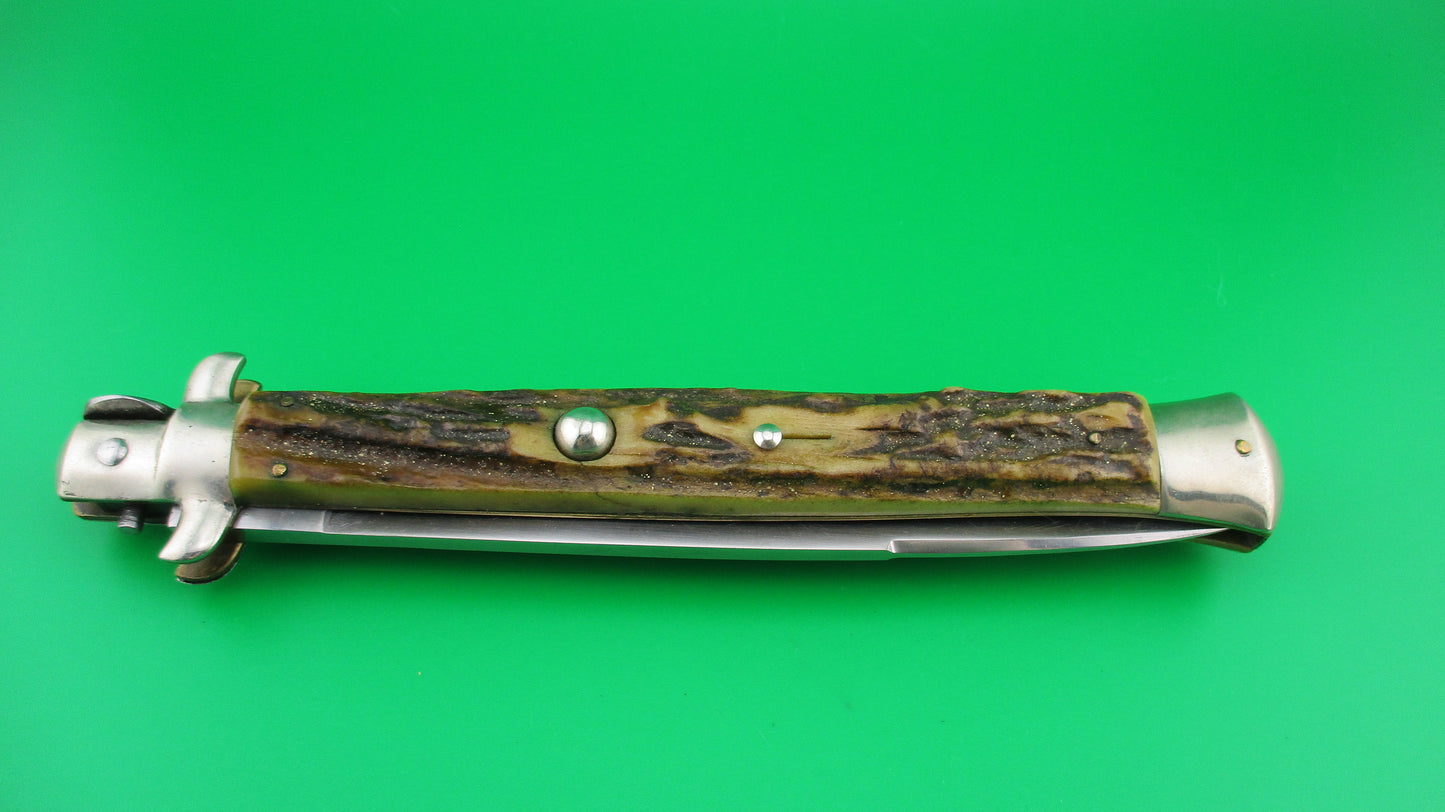 MADE IN ITALY INOXID 33cm Italian Picklock STAG Vintage automatic knife