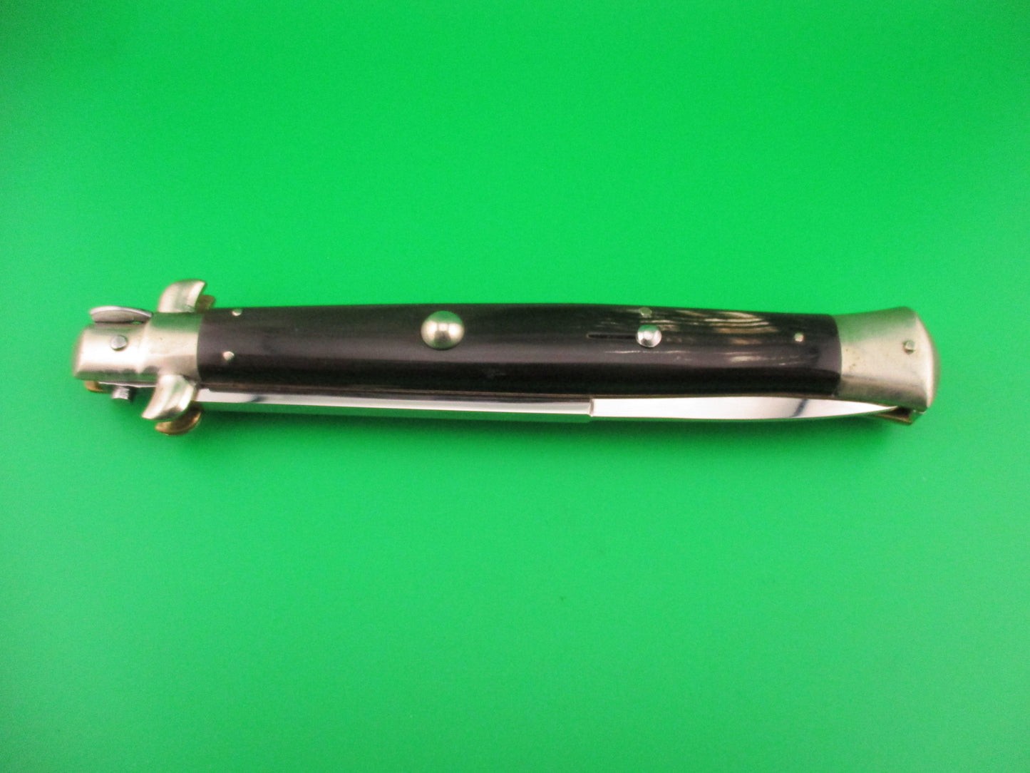 AGA CAMPOLIN 33cm Picklock Stiletto Brown streaked horn NOS automatic knife